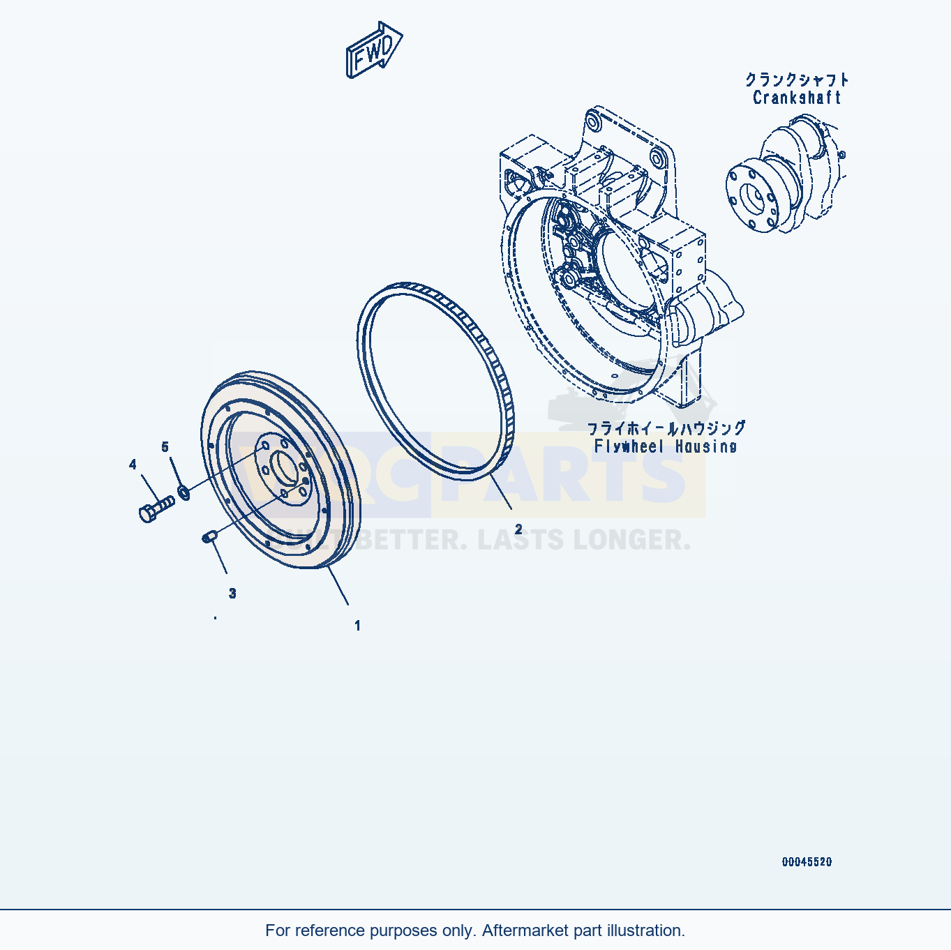 Komatsu WA470-6 Flywheel (#567555-) Serial 90216-UP parts diagram