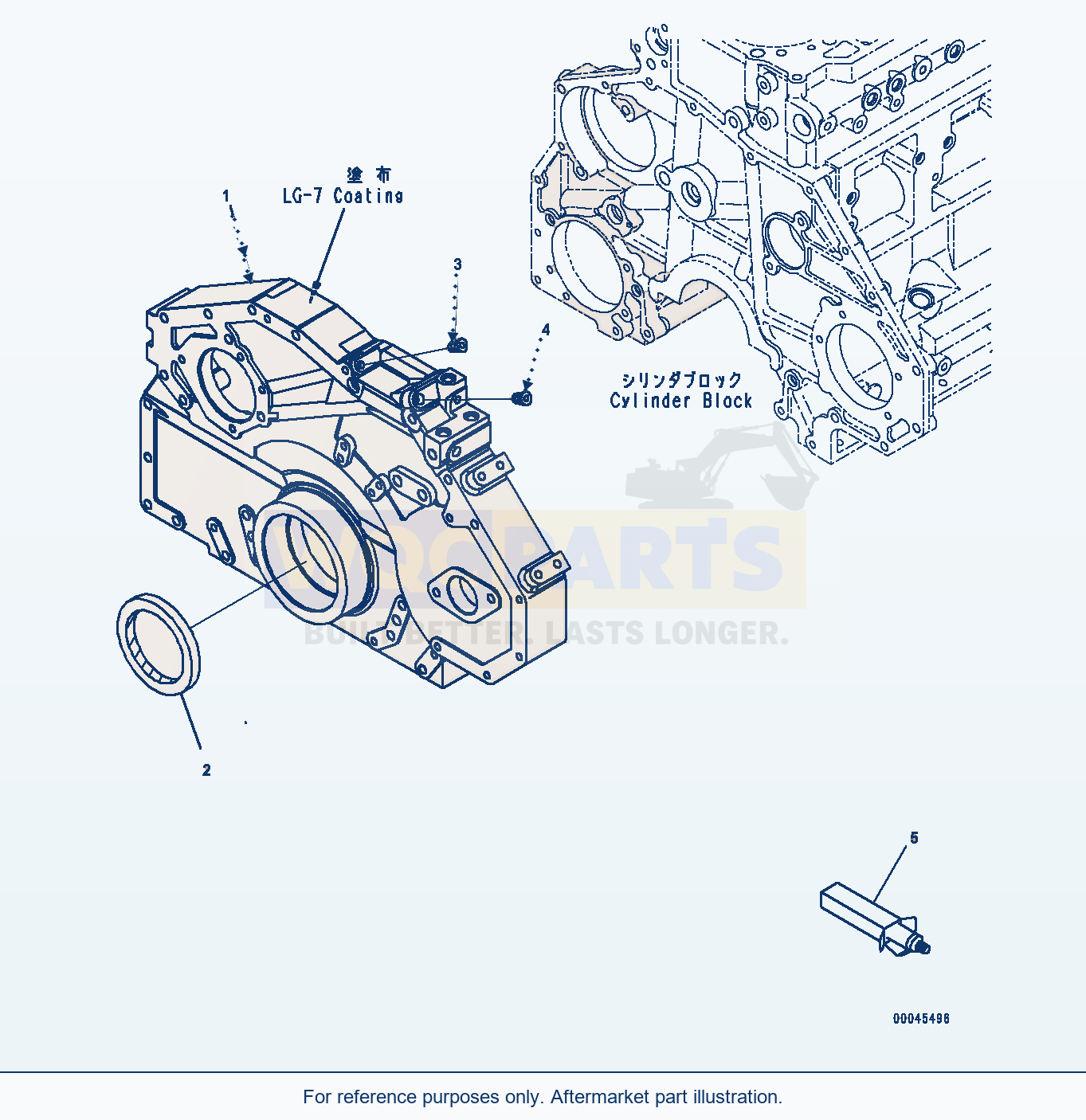 Komatsu WA470-6 Front Cover (#567555-) Serial 90216-UP parts diagram