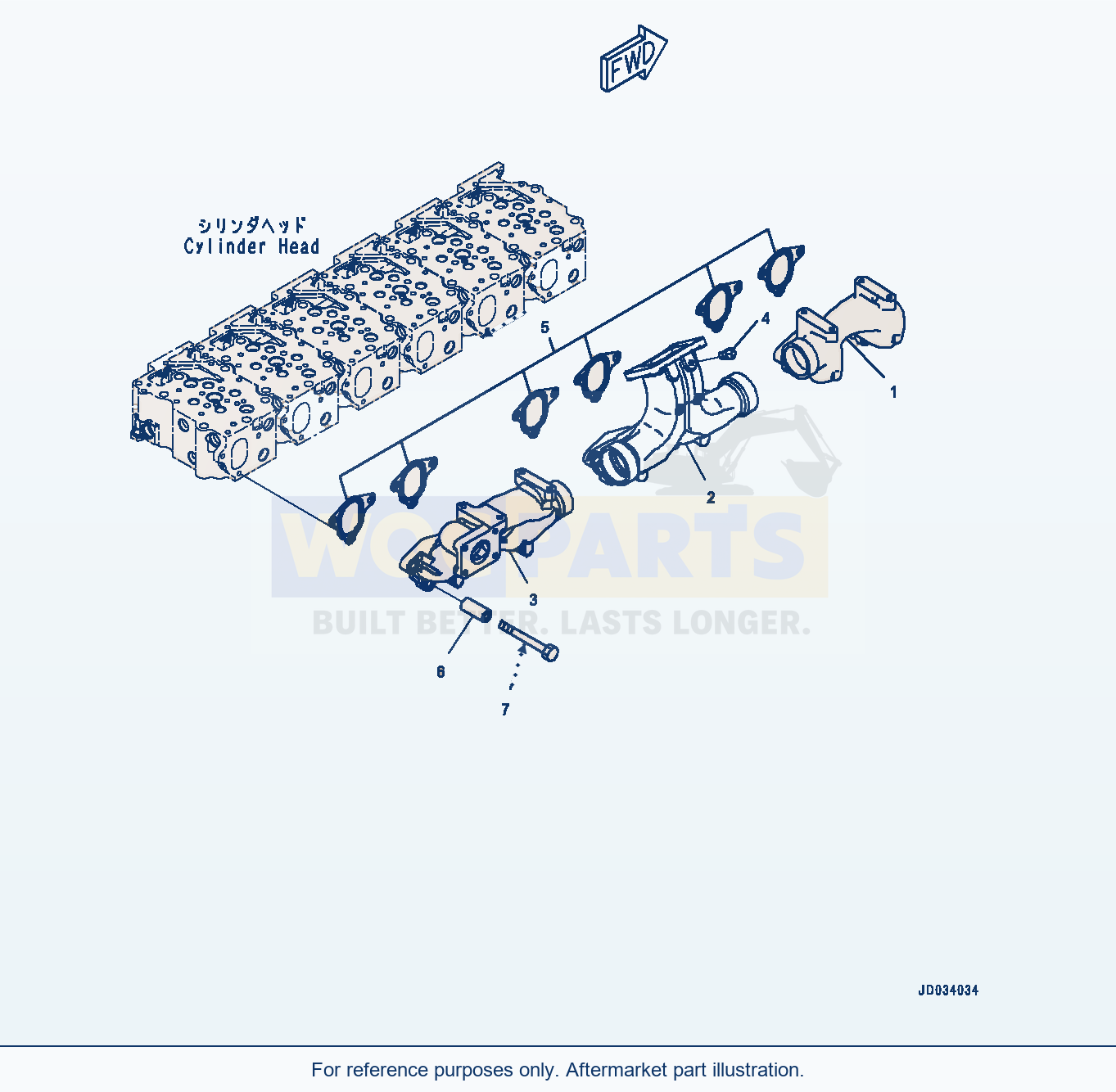 Komatsu WA470-6 Exhaust Manifold (#567555-) Serial 90216-UP parts diagram