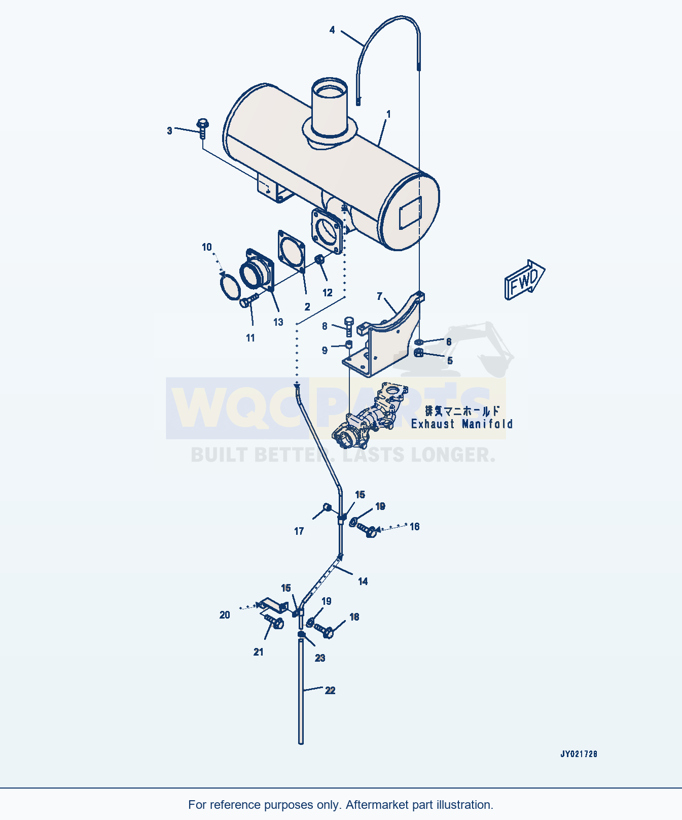 Komatsu WA470-6 Exhaust Muffler (#567555-) Serial 90216-UP parts diagram