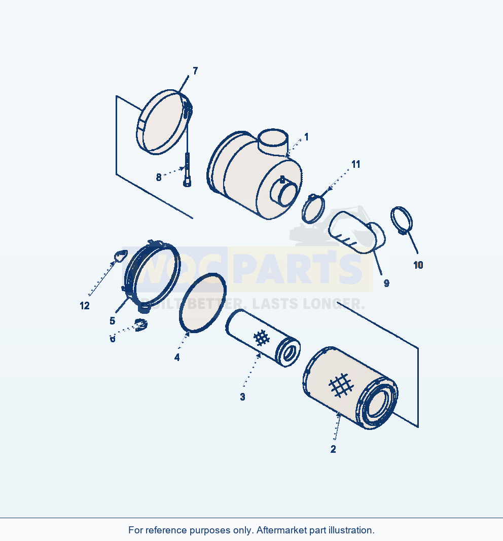 Komatsu WA470-6 Air Cleaner Assembly Serial A45001-UP parts diagram