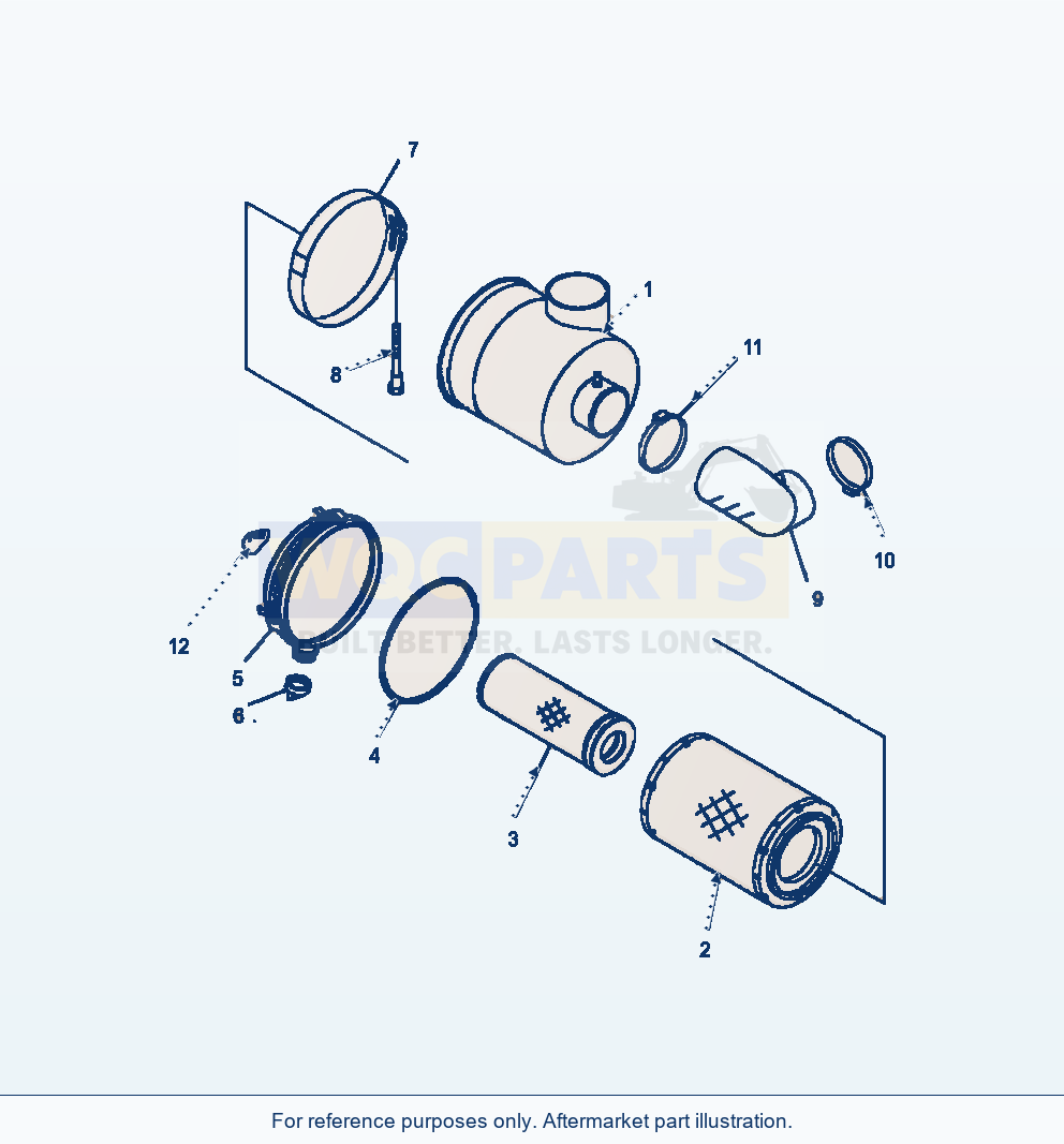 Komatsu WA470-6 Air Cleaner Assembly Serial A46001-UP parts diagram