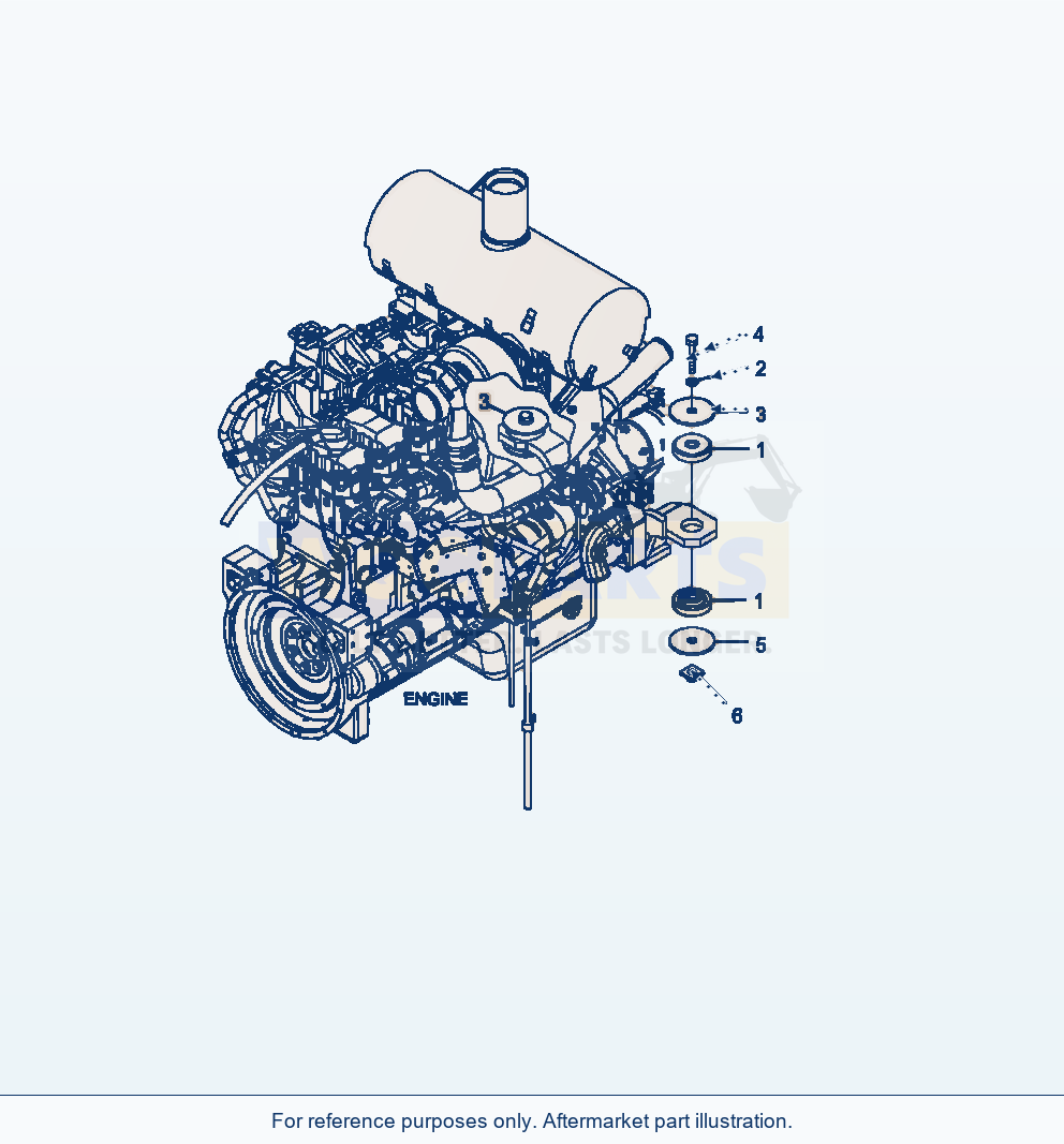 Komatsu WA470-6 Engine Mount Serial A46001-UP parts diagram