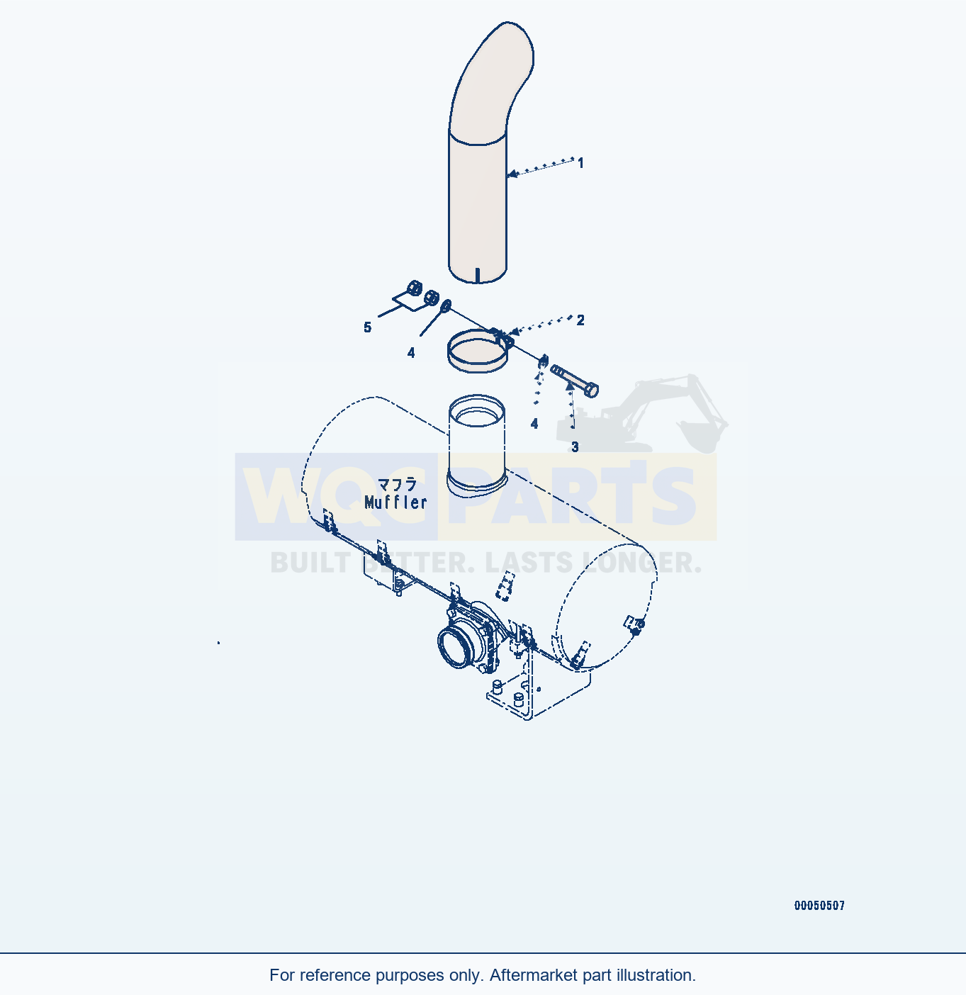 Komatsu WA470-6 Exhaust Pipe (#90216-) Serial 90216-UP parts diagram