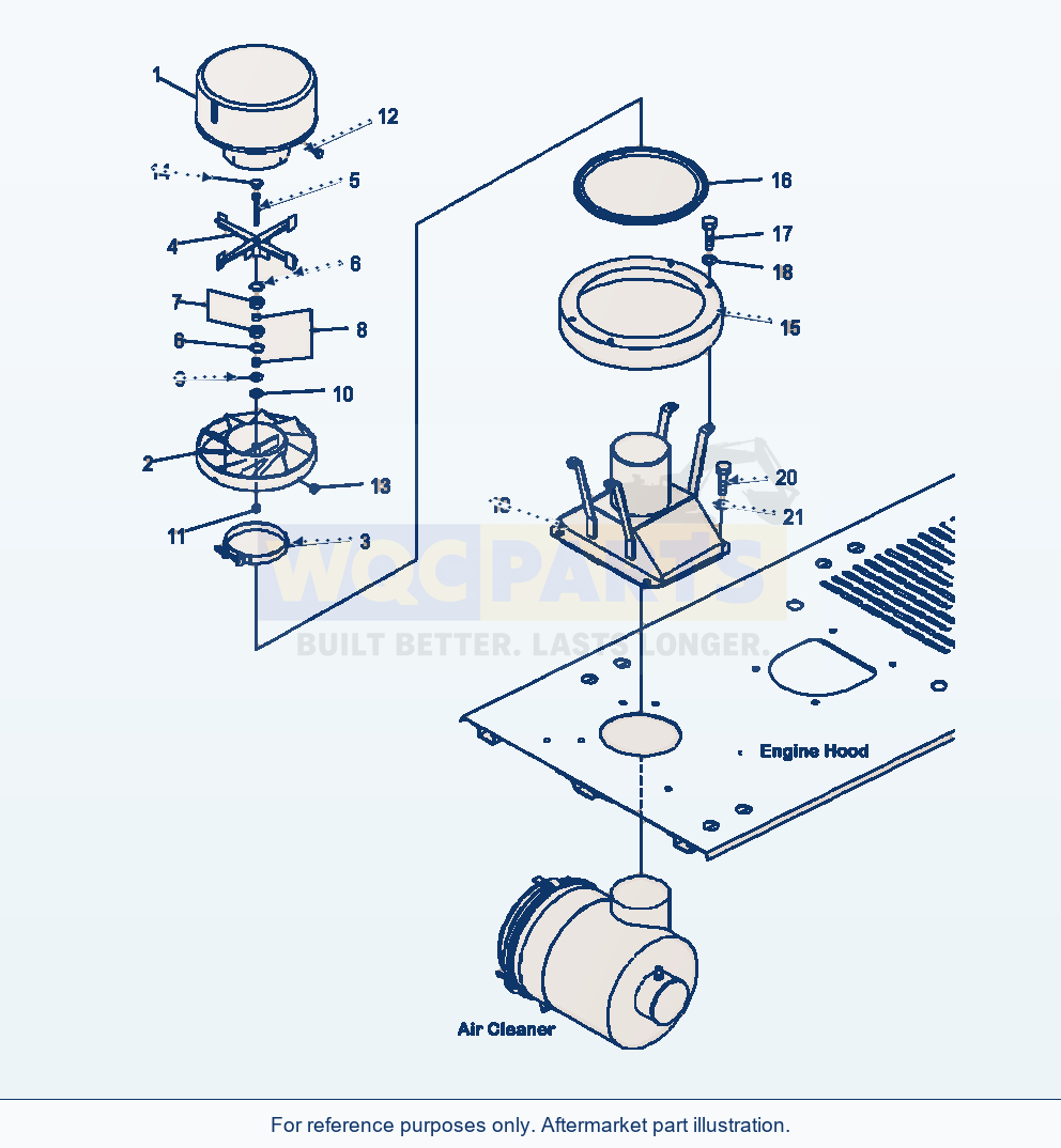 Komatsu WA470-6 Pre-Cleaner Turbo (Optional) parts diagram