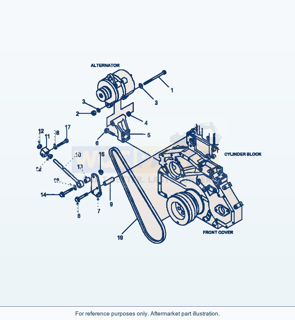 Komatsu WA470-6 Alternator (50A) Mounting Serial A45001-UP parts diagram