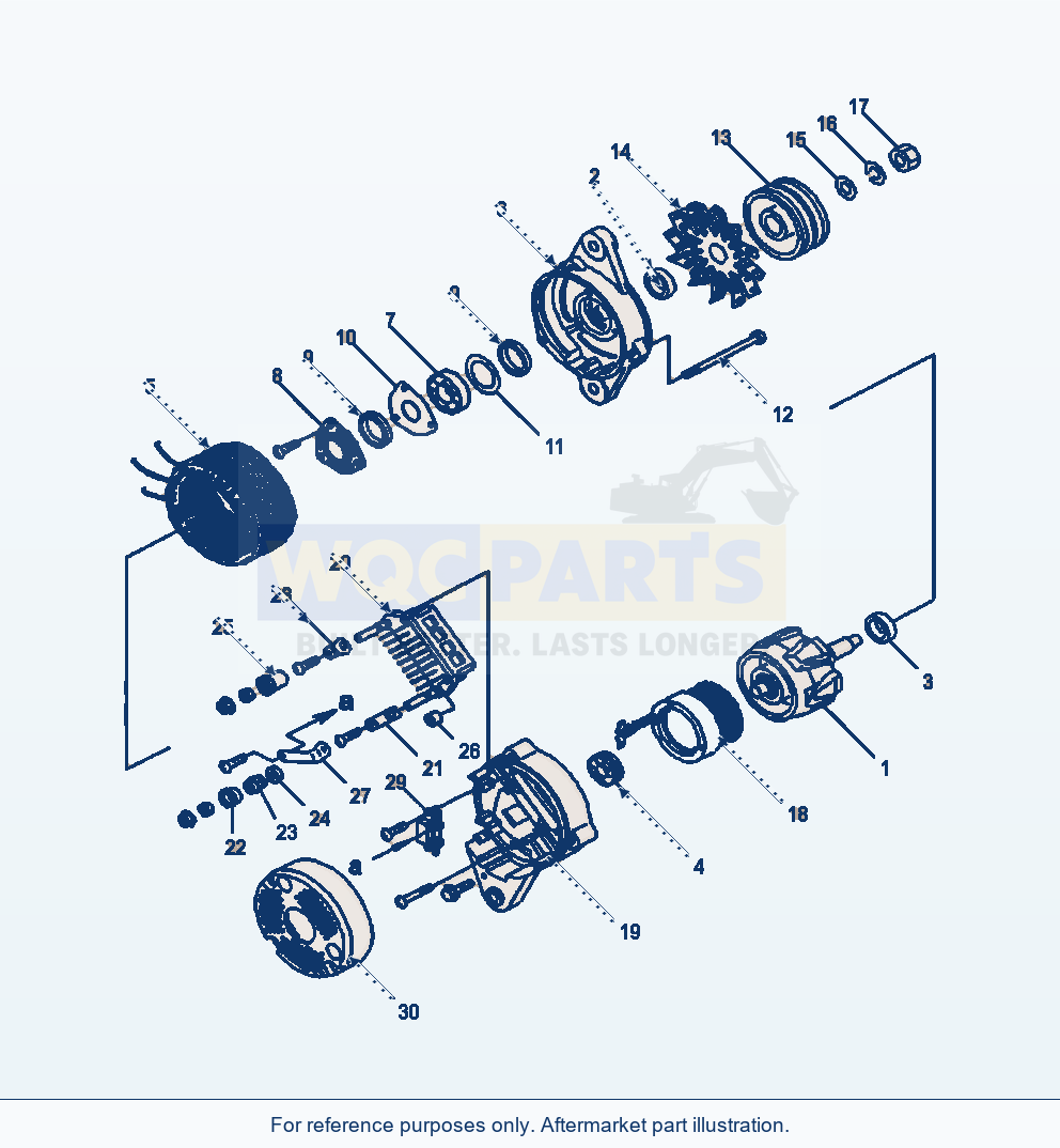 Komatsu WA470-6 Alternator (50A) Serial A46001-UP parts diagram