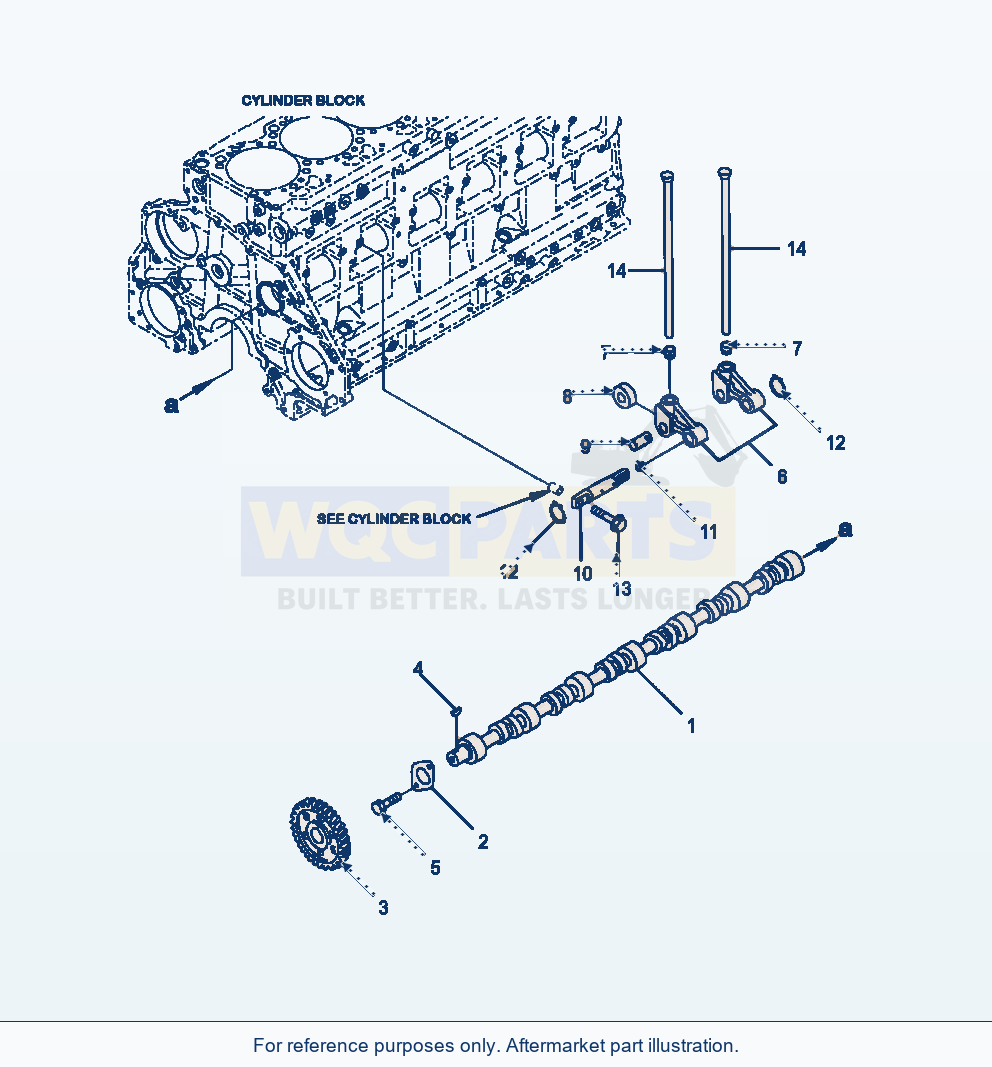 Komatsu WA470-6 Camshaft And Cam Follower Serial A46001-UP parts diagram