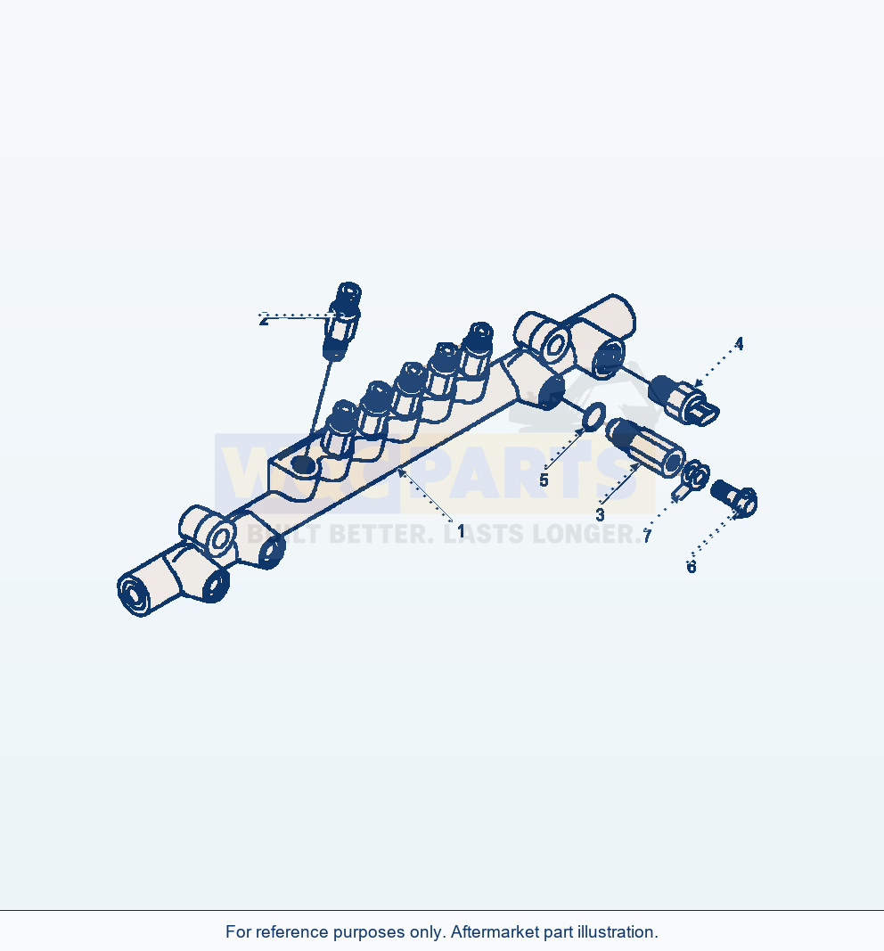 Komatsu WA470-6 Common Rail Assembly Serial A46001-UP parts diagram