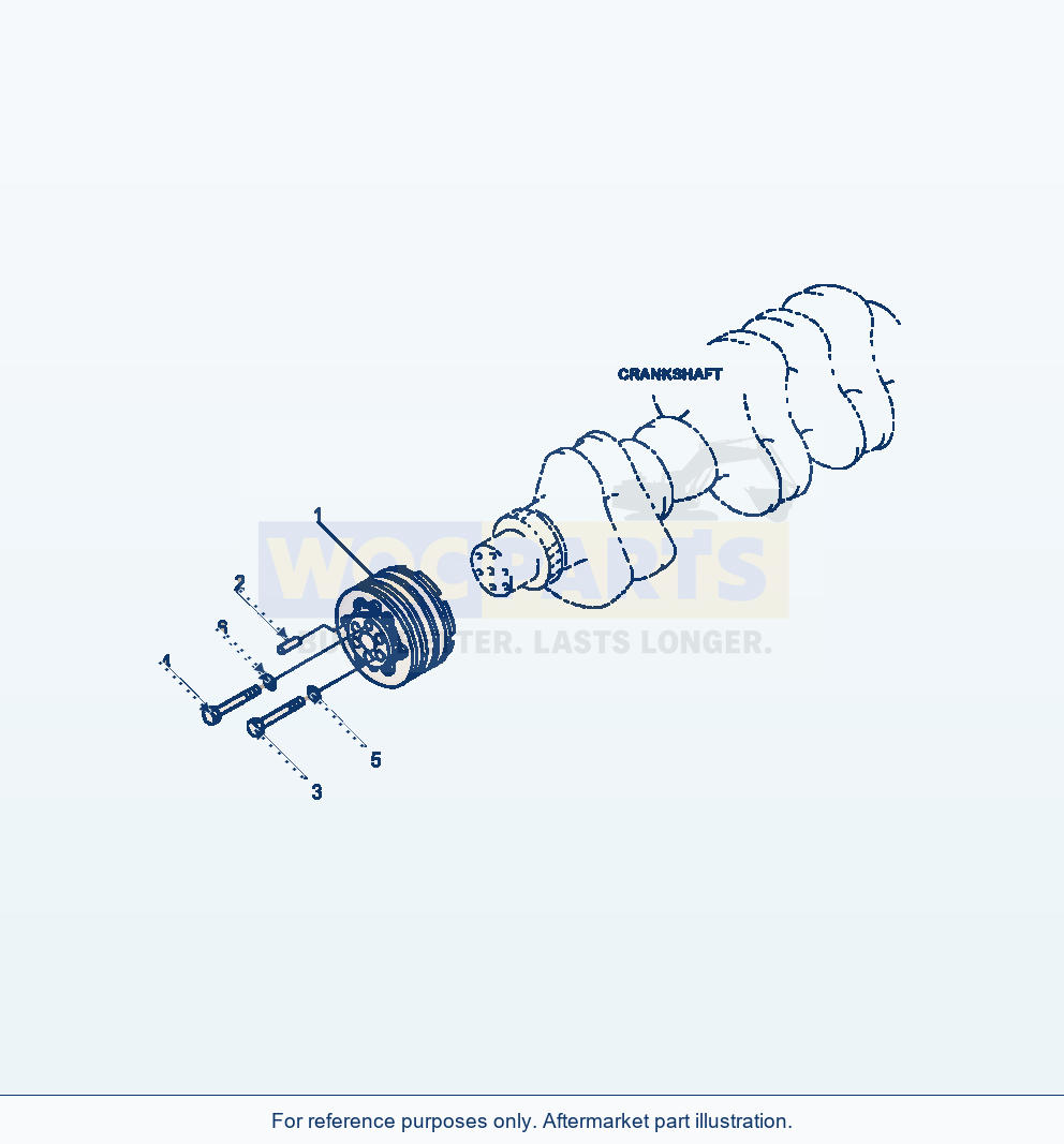 Komatsu WA470-6 Crank Pulley Hardened Pulley Serial A46001-UP parts diagram