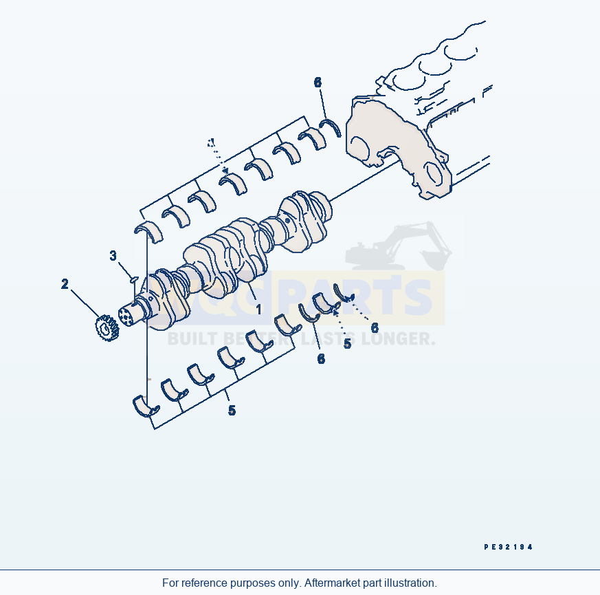 Komatsu WA470-6 Crankshaft Serial 85001-90215 (ECOT3) parts diagram