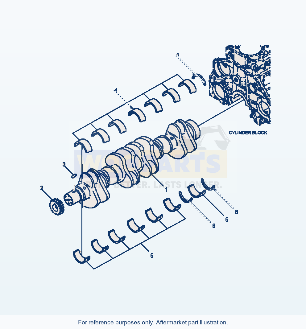 Komatsu WA470-6 Crankshaft Serial A46001-UP parts diagram