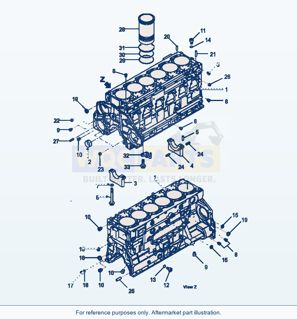 Komatsu WA470-6 Cylinder Block Serial A45001-UP parts diagram