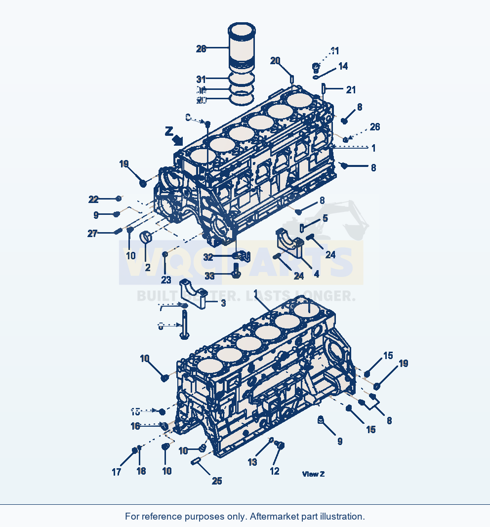 Komatsu WA470-6 Cylinder Block Serial A46001-UP parts diagram