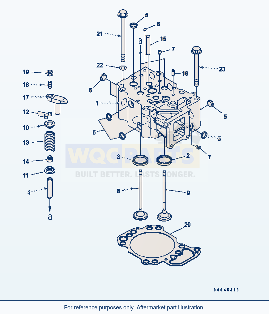 Komatsu WA470-6 Cylinder Head Serial 85001-90215 (ECOT3) parts diagram
