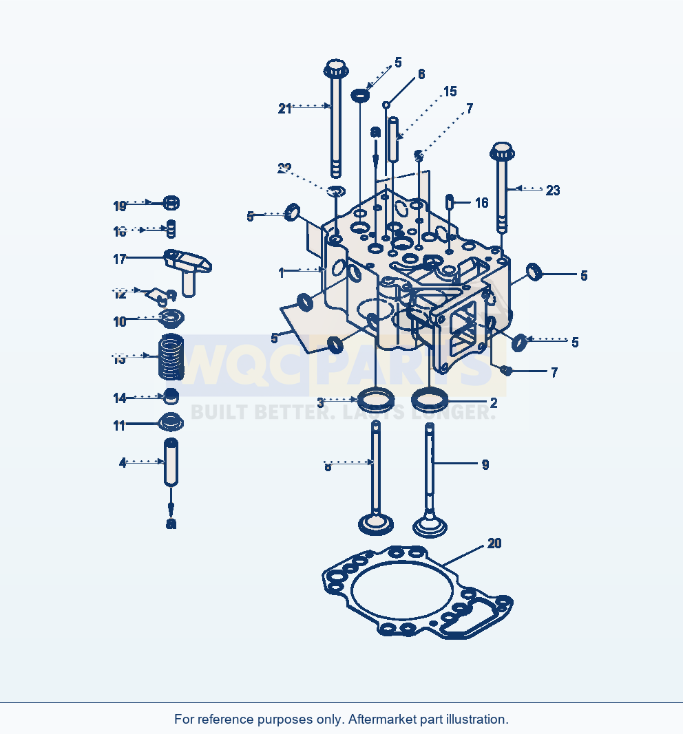 Komatsu WA470-6 Cylinder Head Serial A45001-UP parts diagram