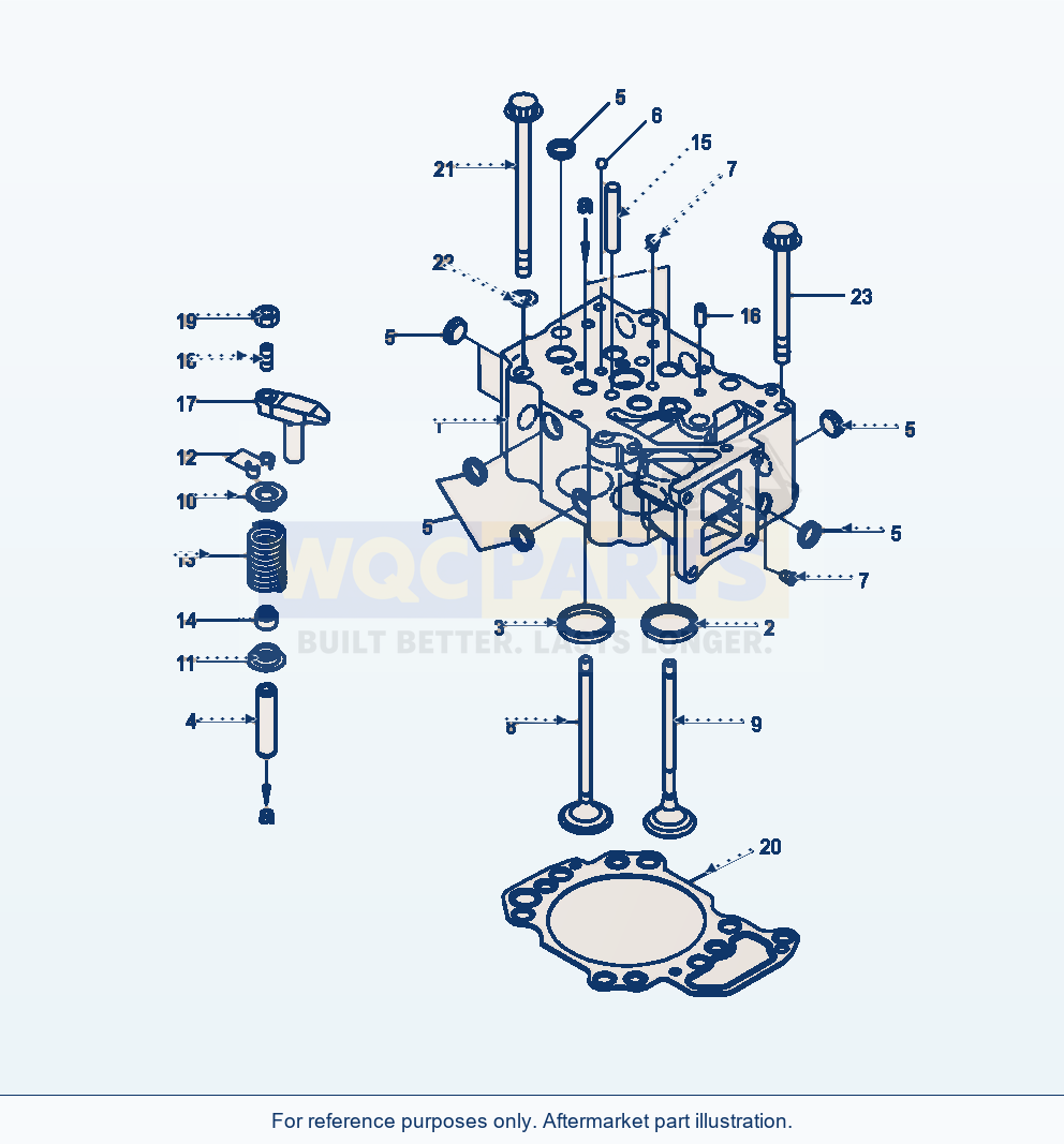 Komatsu WA470-6 Cylinder Head Serial A46001-UP parts diagram