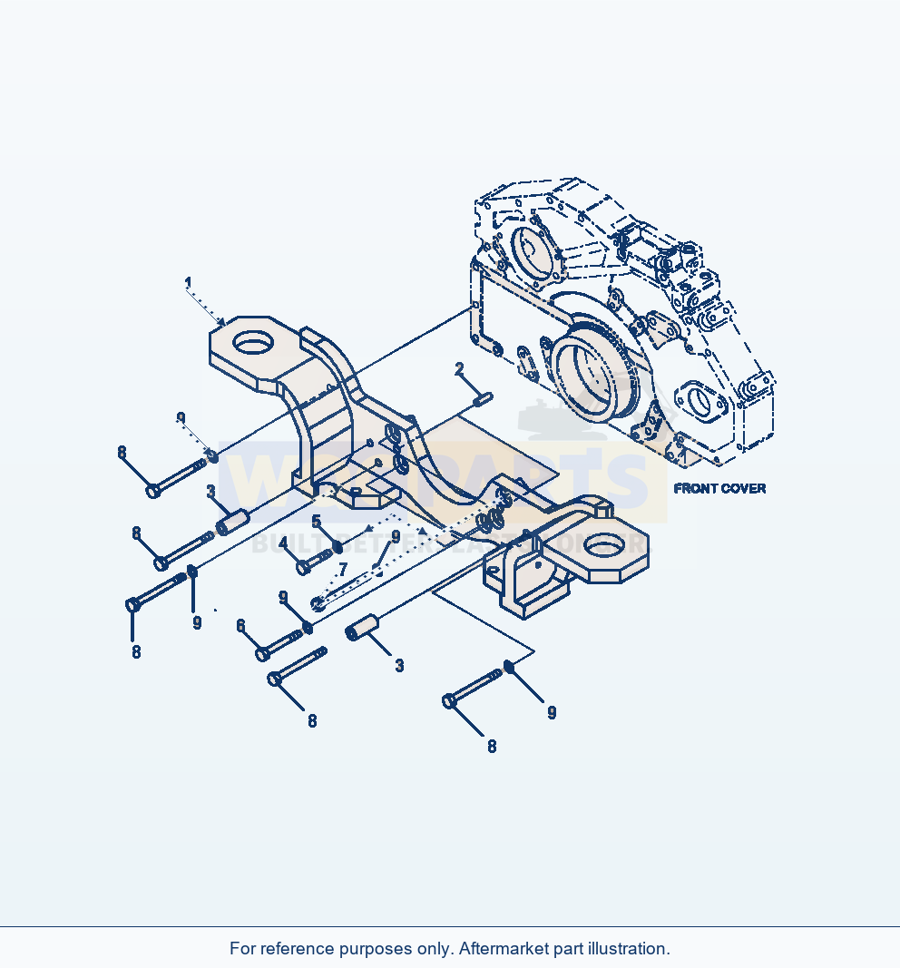 Komatsu WA470-6 Engine Front Support Serial A45001-UP parts diagram