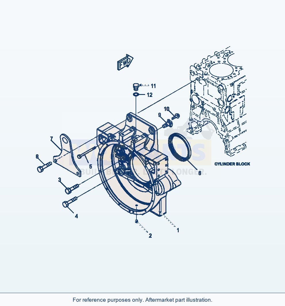 Komatsu WA470-6 Flywheel Housing Serial A45001-UP parts diagram