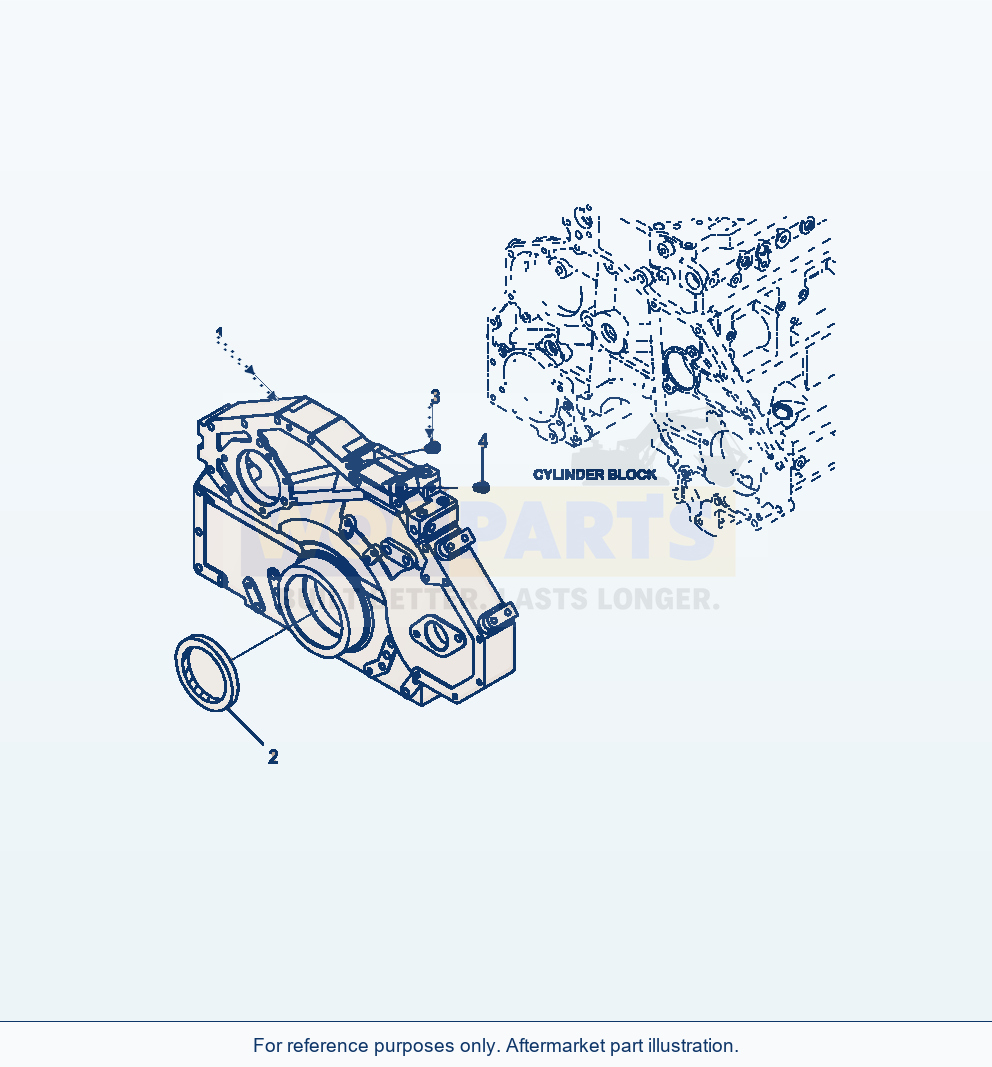 Komatsu WA470-6 Front Gear Cover Serial A45001-UP parts diagram