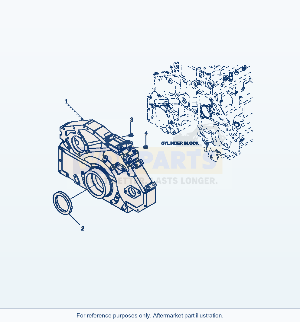 Komatsu WA470-6 Front Gear Cover Serial A46001-UP parts diagram