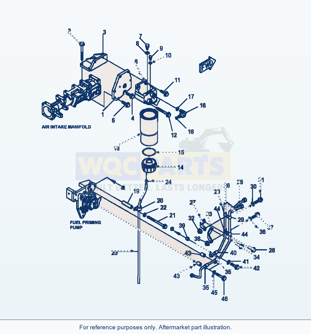 Komatsu WA470-6 Fuel Pre-Filter And Piping Serial A46001-UP parts diagram