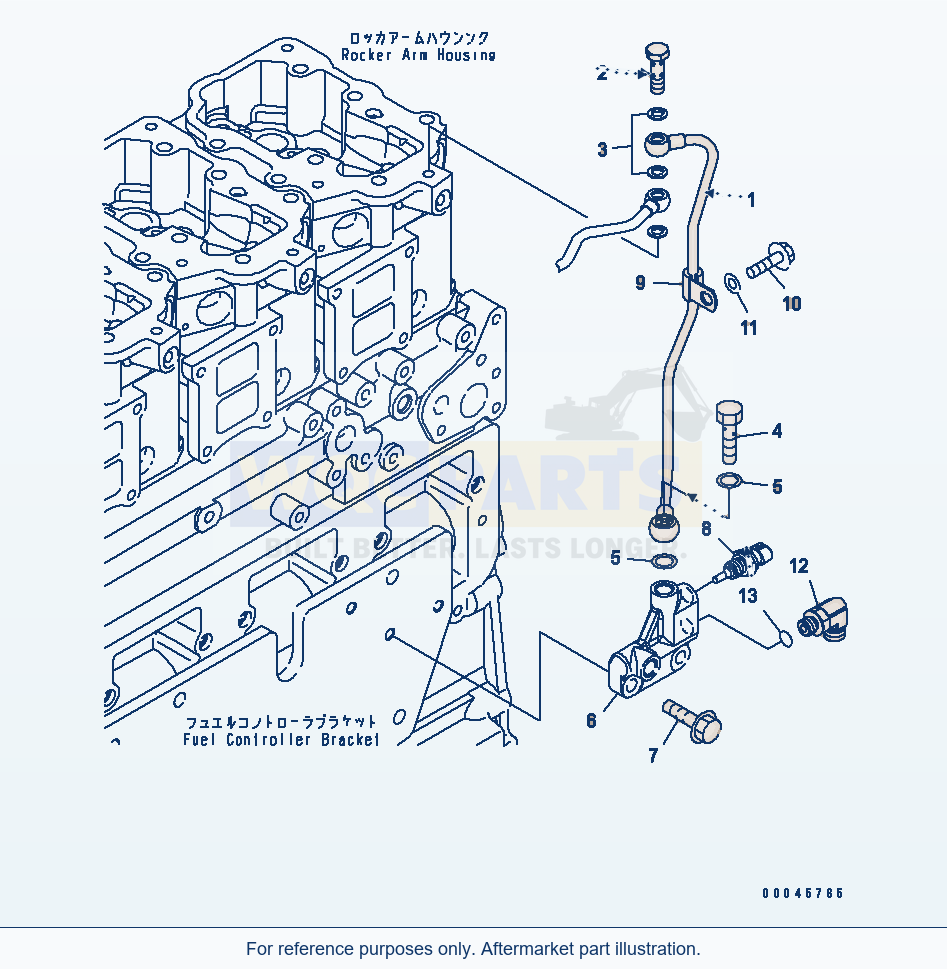 Komatsu WA470-6 Fuel Return Serial 85001-90215 (ECOT3) parts diagram