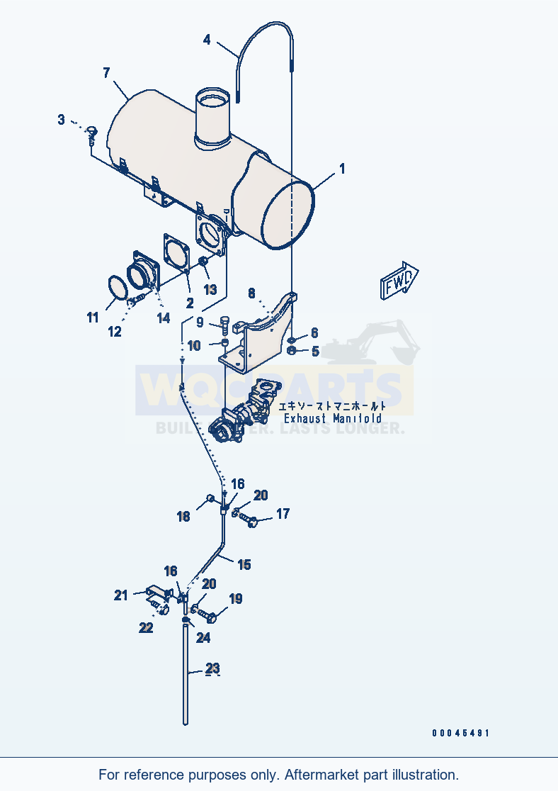 Komatsu WA470-6 Muffler(#560347-) Serial 85001-90215 (ECOT3) parts diagram