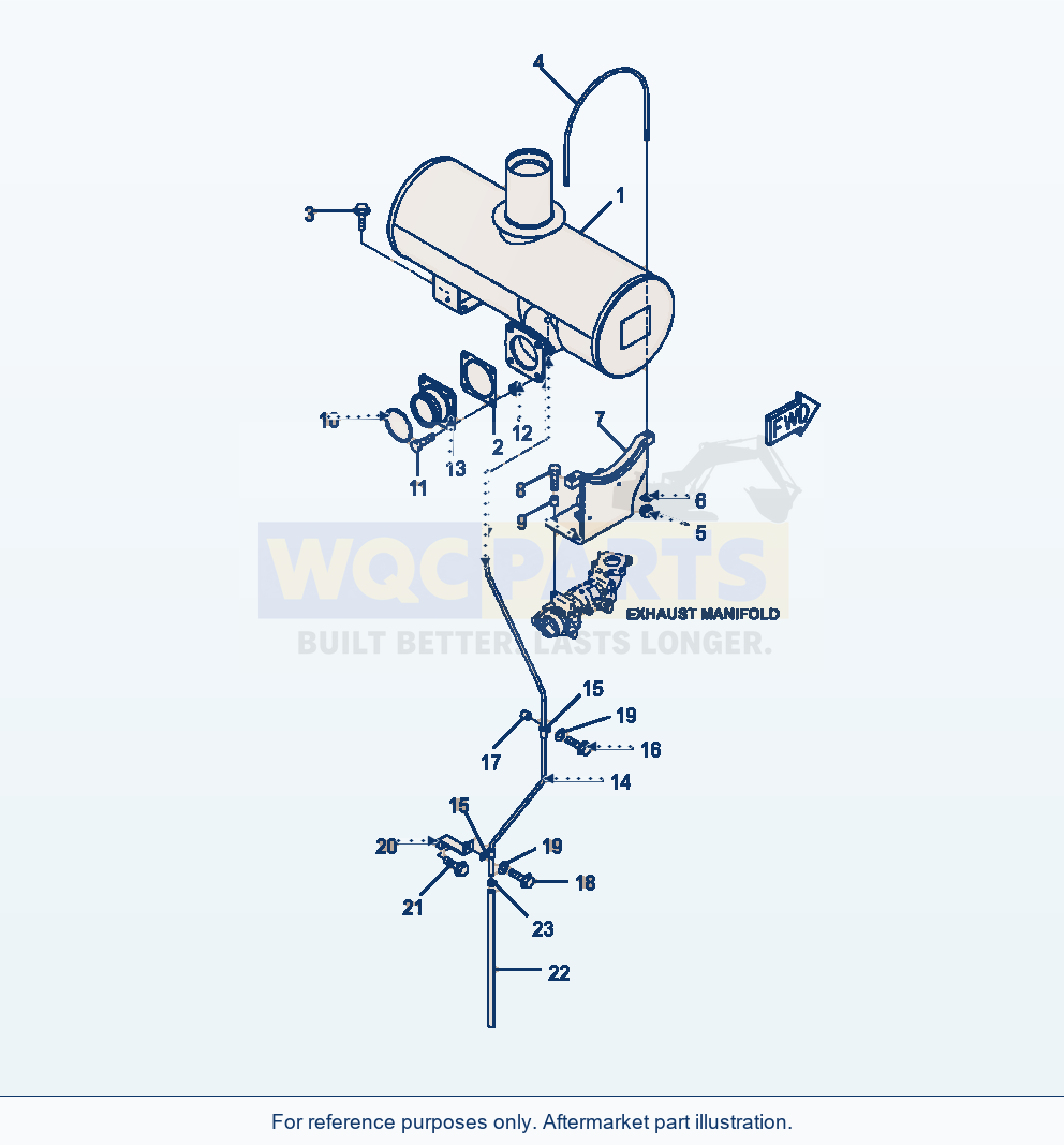 Komatsu WA470-6 Muffler Serial A45001-UP parts diagram