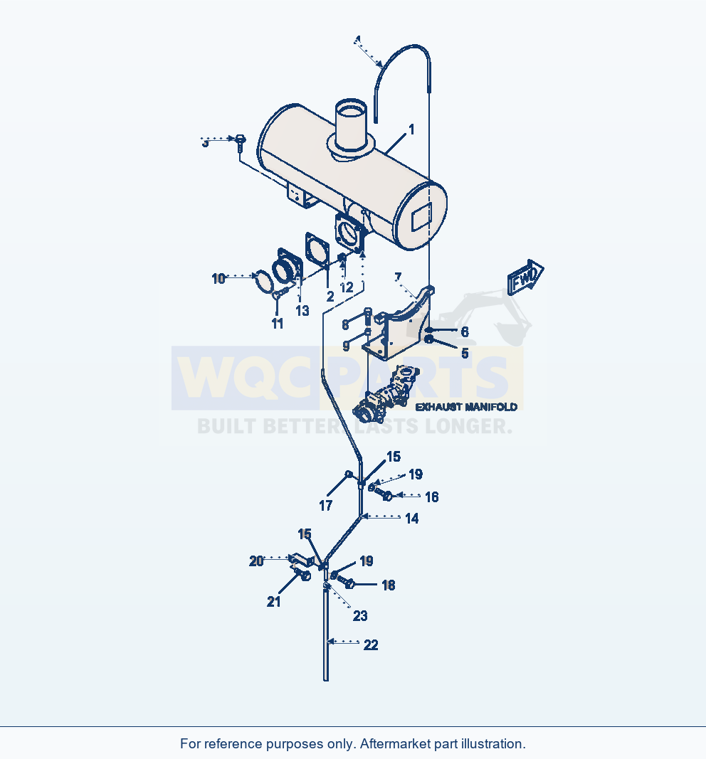 Komatsu WA470-6 Muffler Serial A46001-UP parts diagram