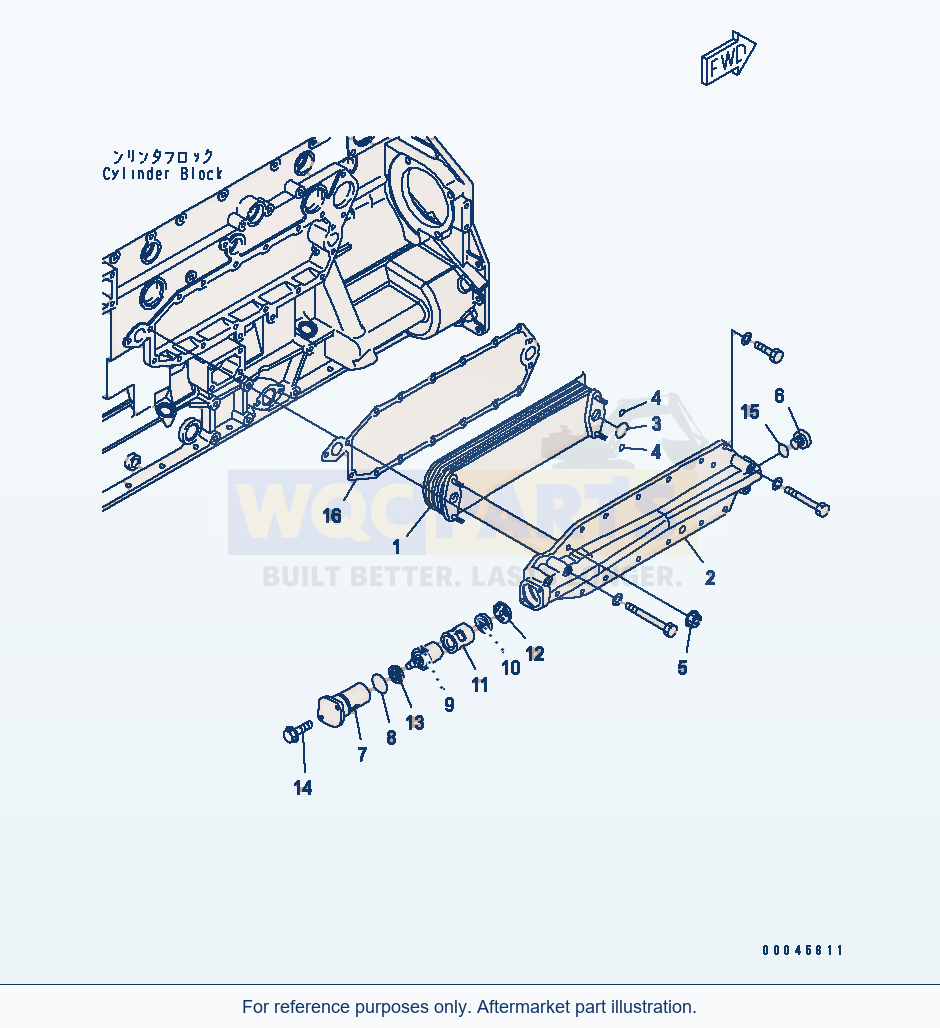 Komatsu WA470-6 Oil Cooler Serial 85001-90215 (ECOT3, FOR EU) parts diagram