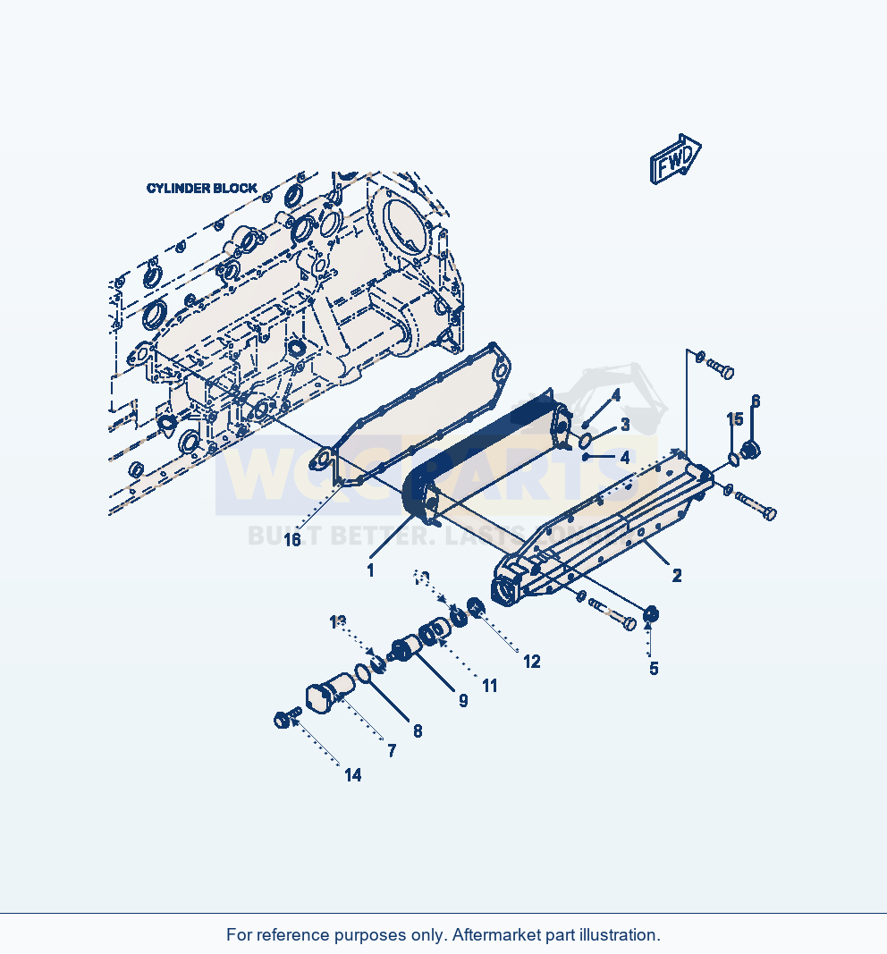 Komatsu WA470-6 Oil Cooler Serial A45001-UP parts diagram