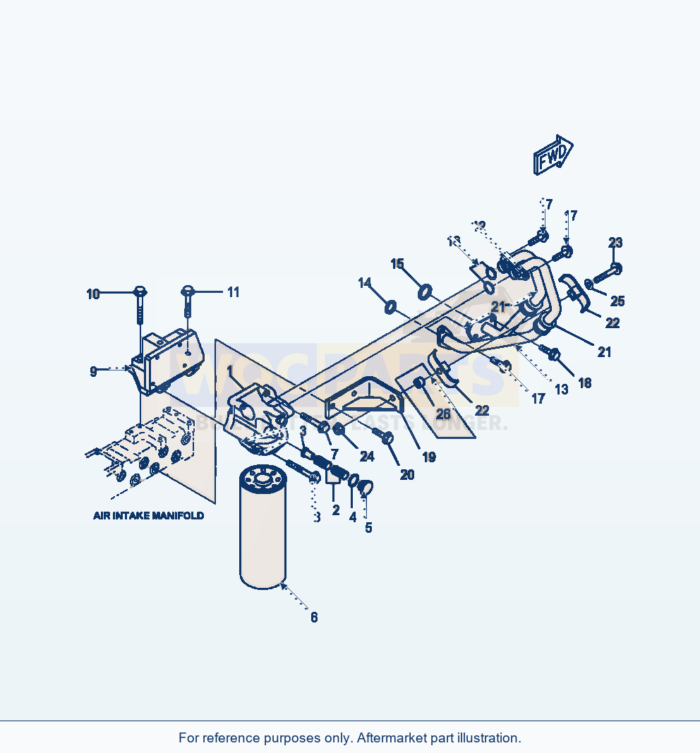 Komatsu WA470-6 Oil Filter And Piping Serial A46001-UP parts diagram