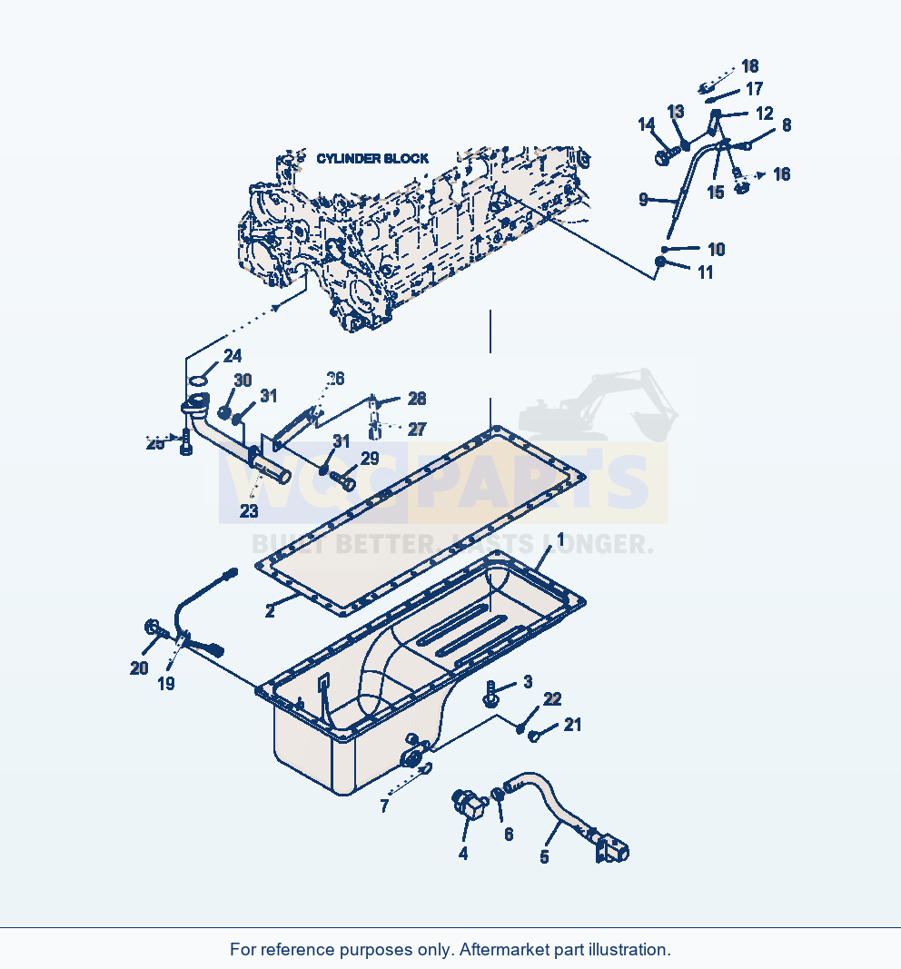 Komatsu WA470-6 Oil Pan And Suction Tube Serial A46001-UP parts diagram