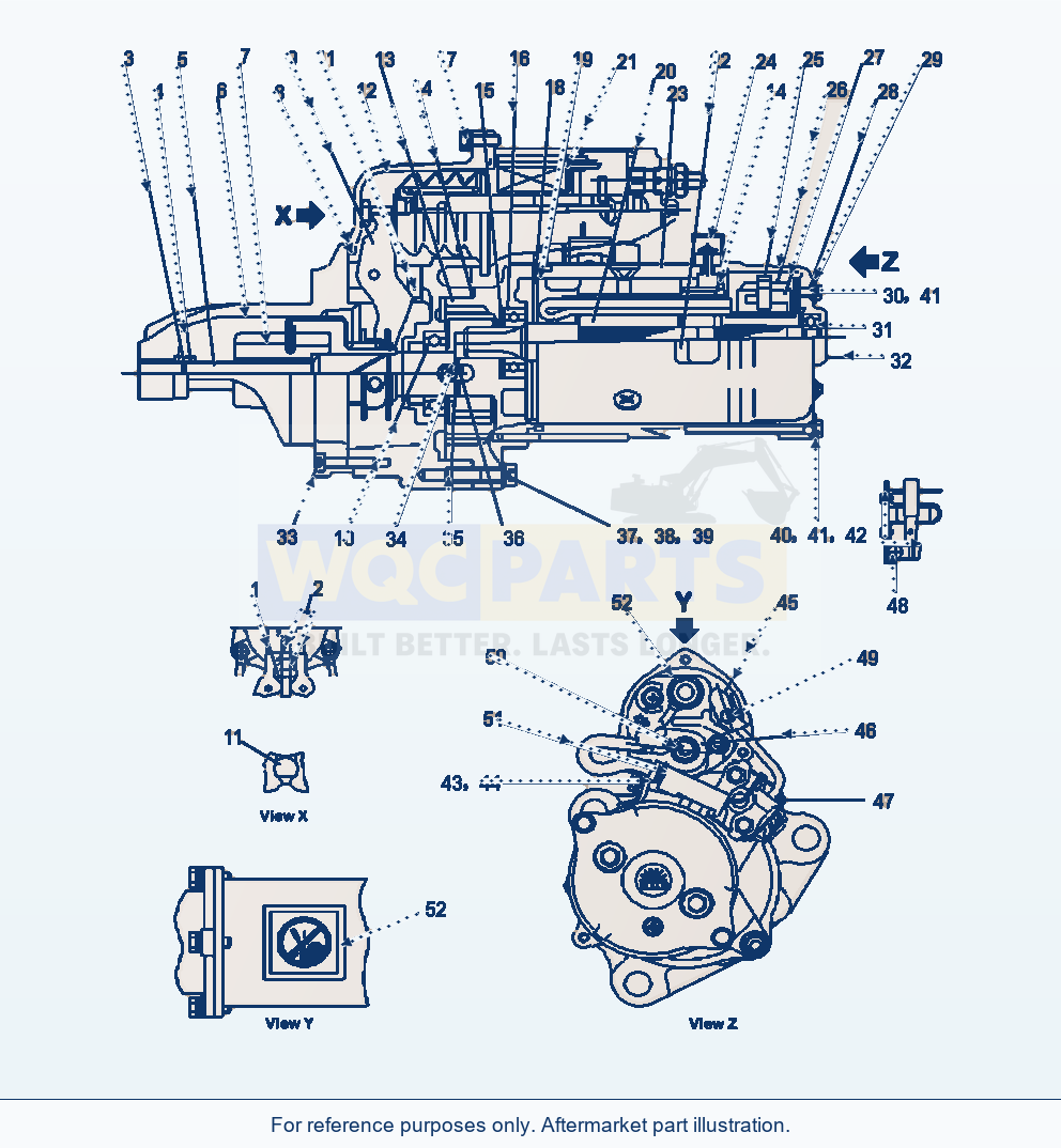Komatsu WA470-6 Starting Motor (7.5 Kw) Serial A45001-UP parts diagram