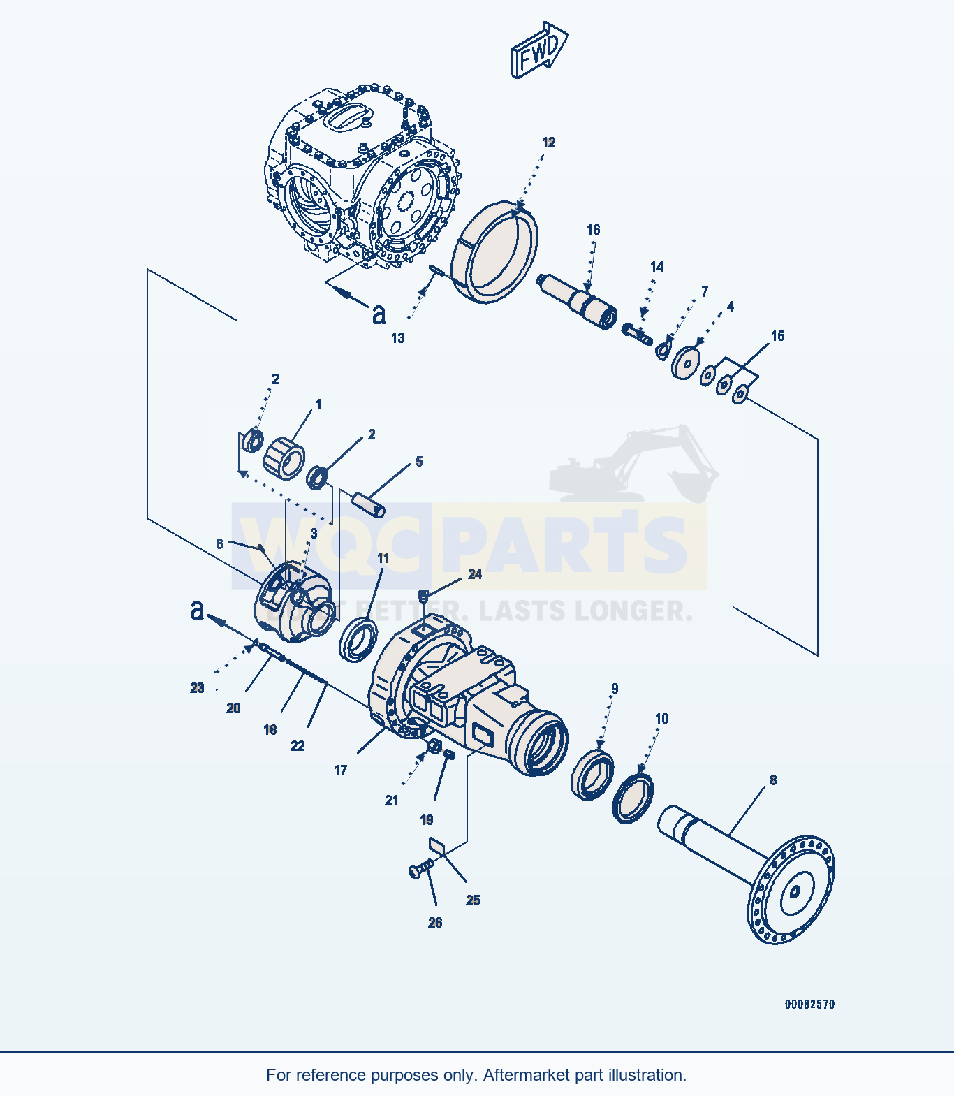 Komatsu WA470-6 Front Axle (Final Drive R.H.) (|F00134) parts diagram
