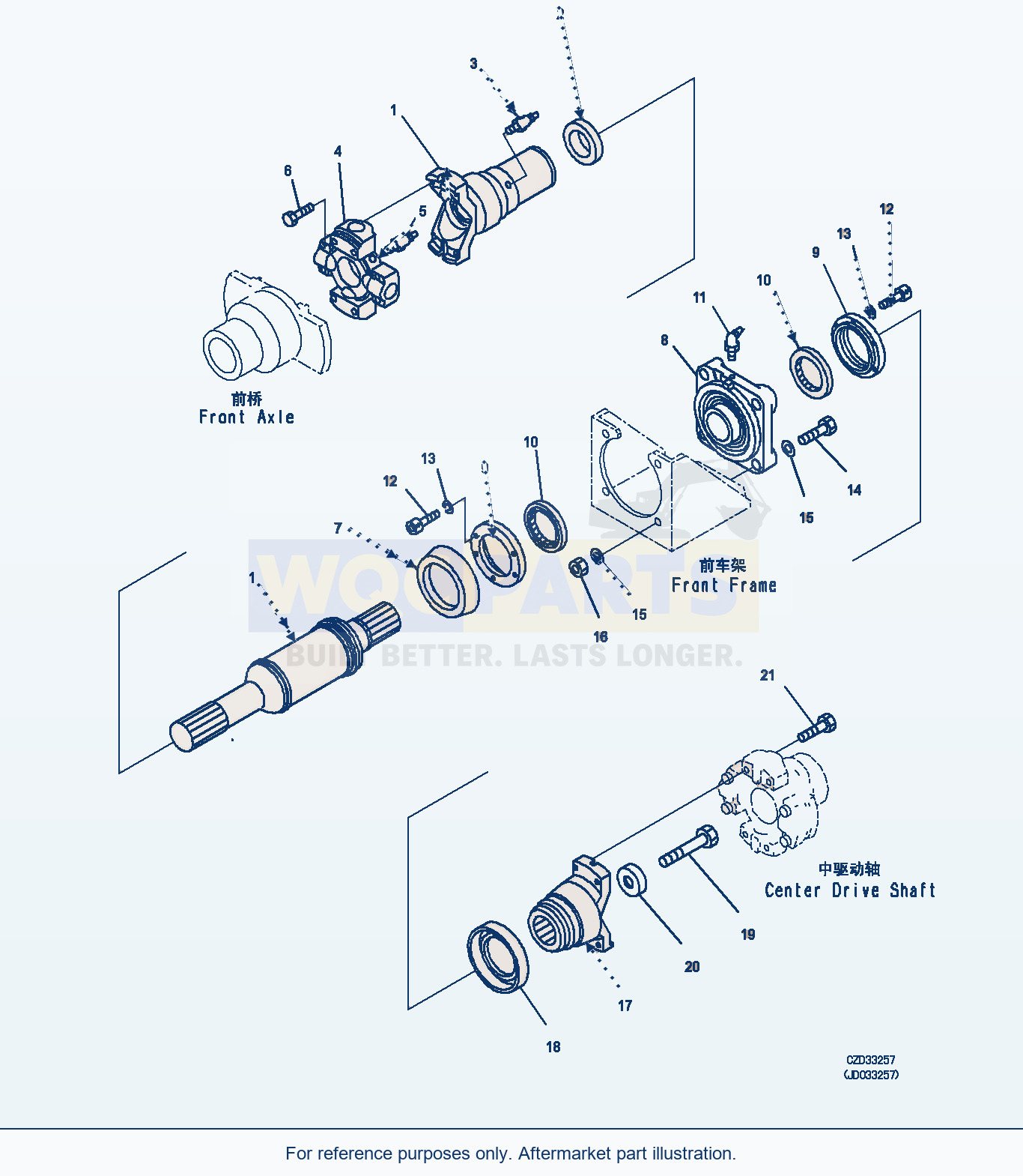 Komatsu WA470-6 Propeller Shaft (Front) (|F00090) parts diagram