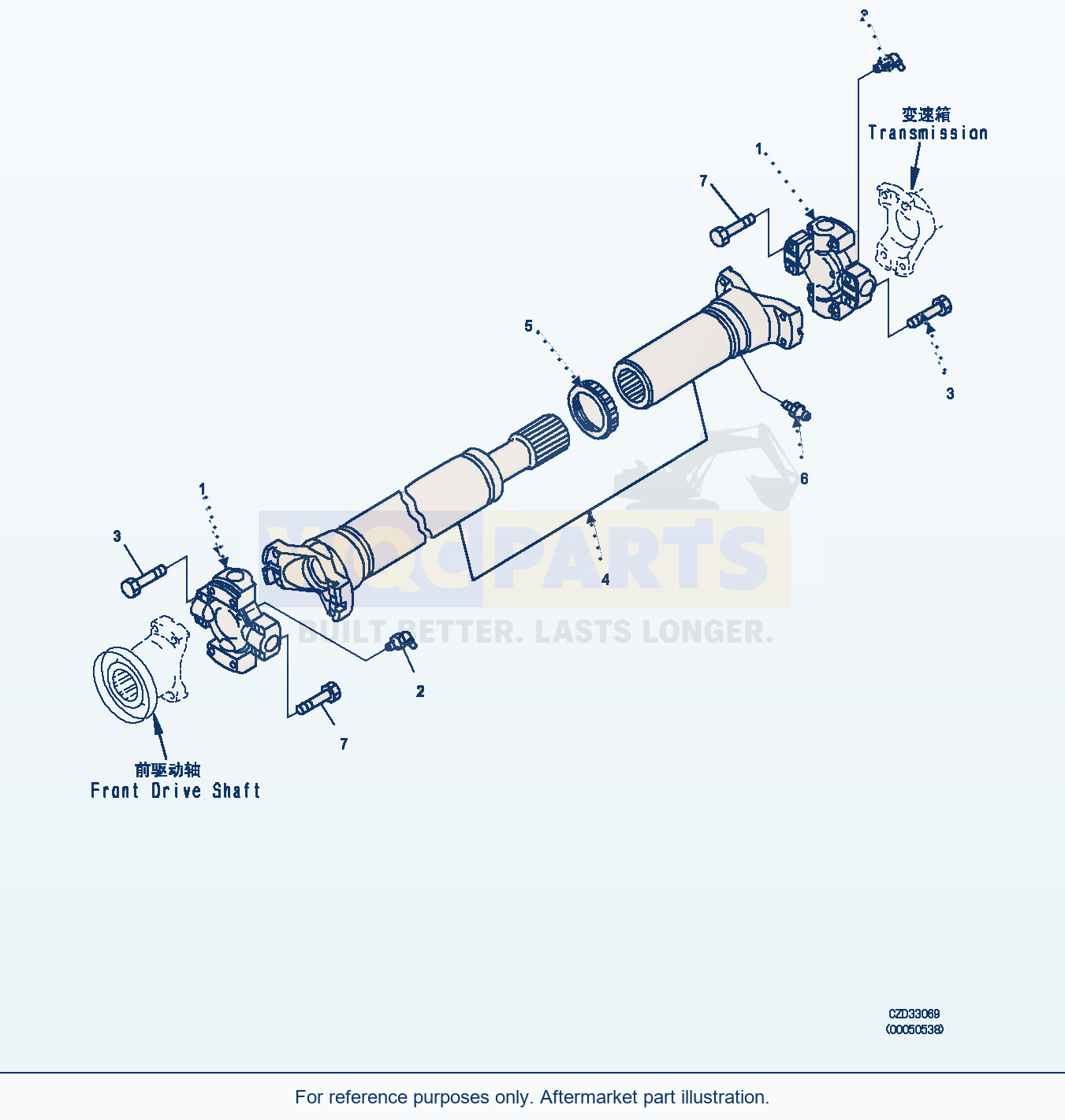 Komatsu WA470-6 Propeller Shaft (Shaft And Bolt) (|F00089) parts diagram