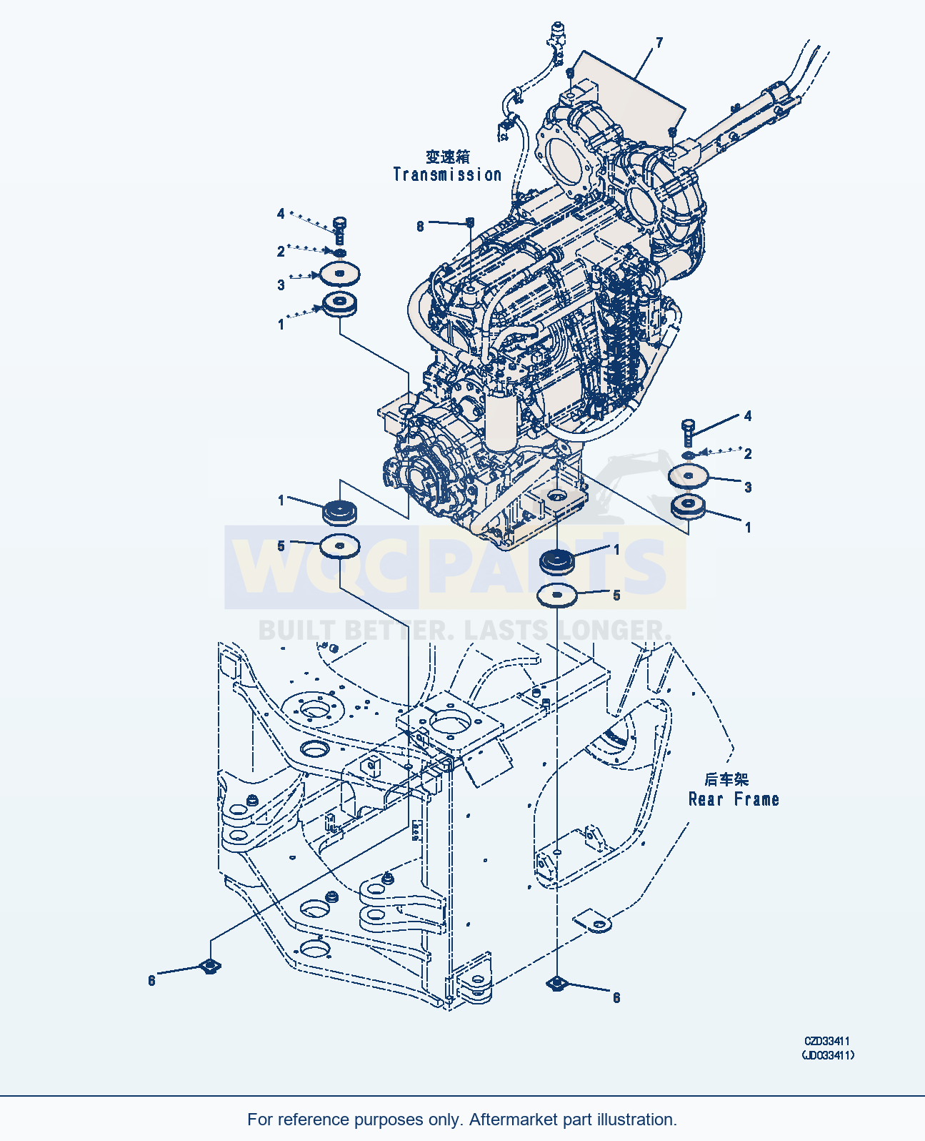 Komatsu WA470-6 Transmission Mounting (|F00153) parts diagram