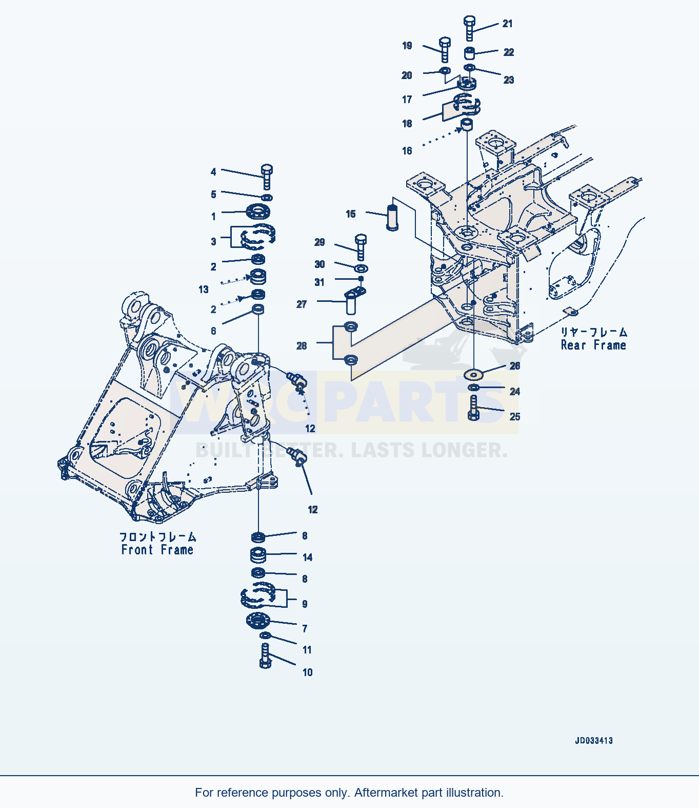 Komatsu WA470-6 Hinge Pin (#90216-) Serial 90216-UP (FOR EU) parts diagram