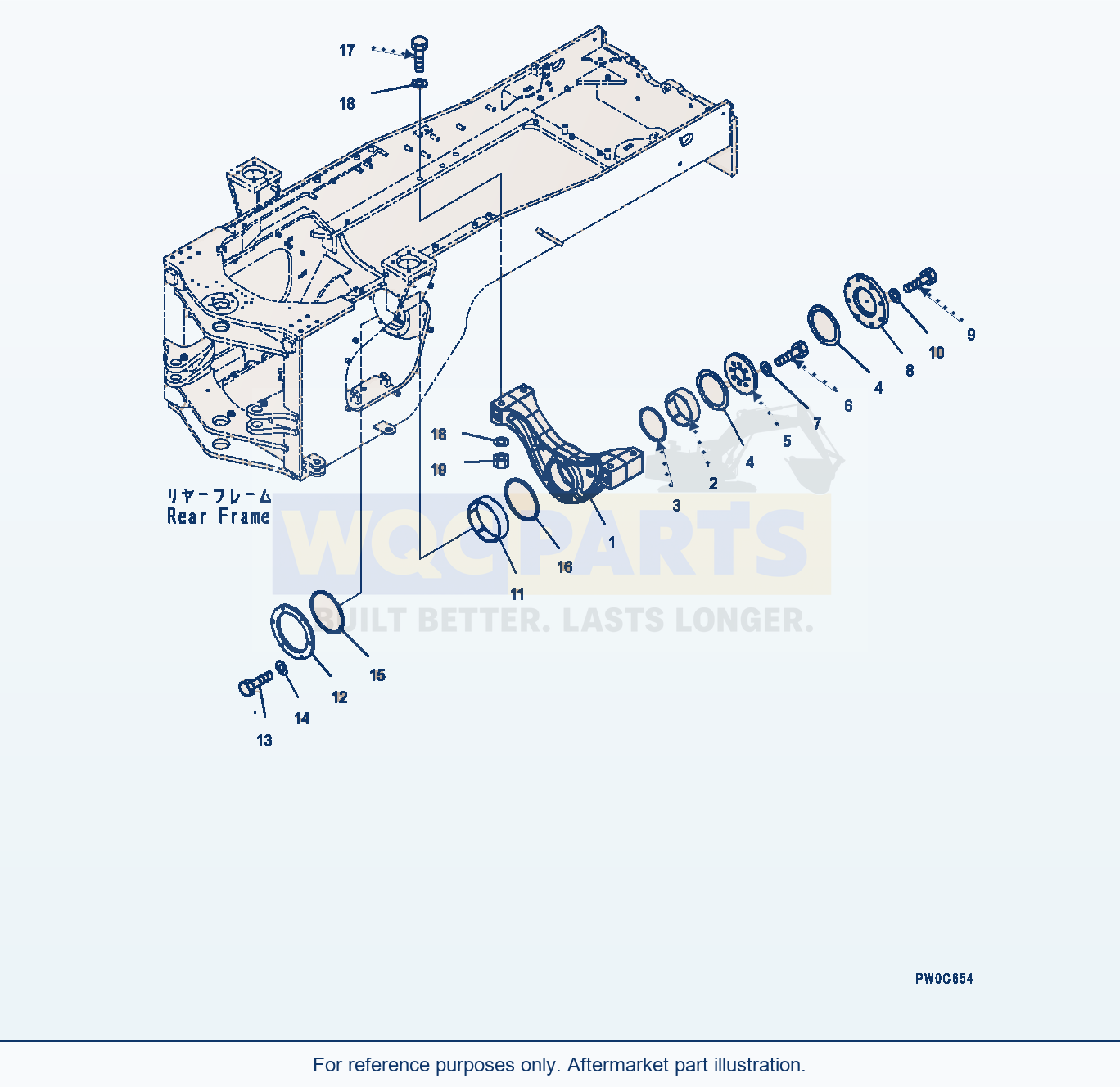 Komatsu WA470-6 Rear Axle Support (#90216-) Serial 90216-UP parts diagram