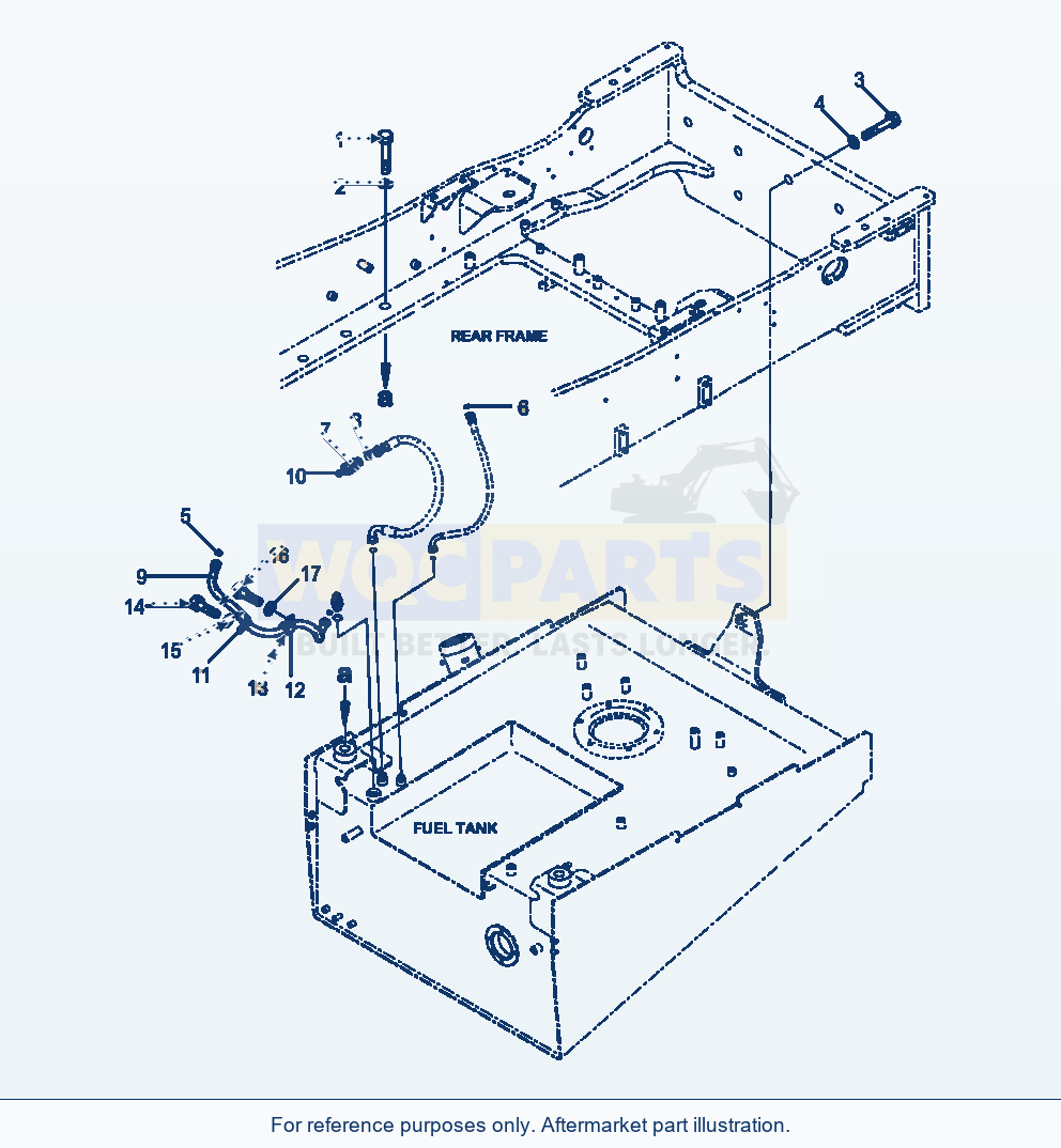 Komatsu WA470-6 Fuel Tank Mounting Serial A45001-UP parts diagram