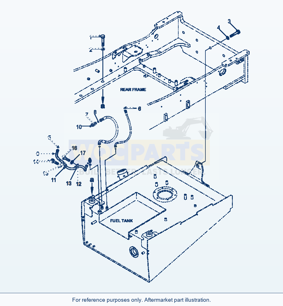 Komatsu WA470-6 Fuel Tank Mounting Serial A46001-UP parts diagram