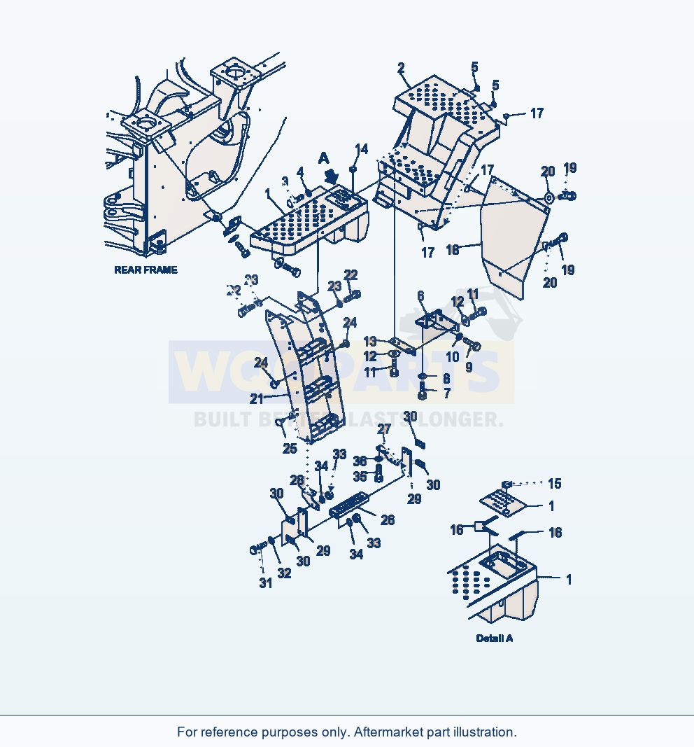 Komatsu WA470-6 Entry Ladder Left Side Serial A46001-UP parts diagram
