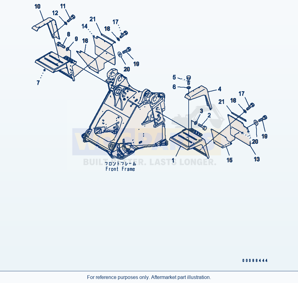 Komatsu WA470-6 Front Fender (For Wide Fender)(#85001-) parts diagram