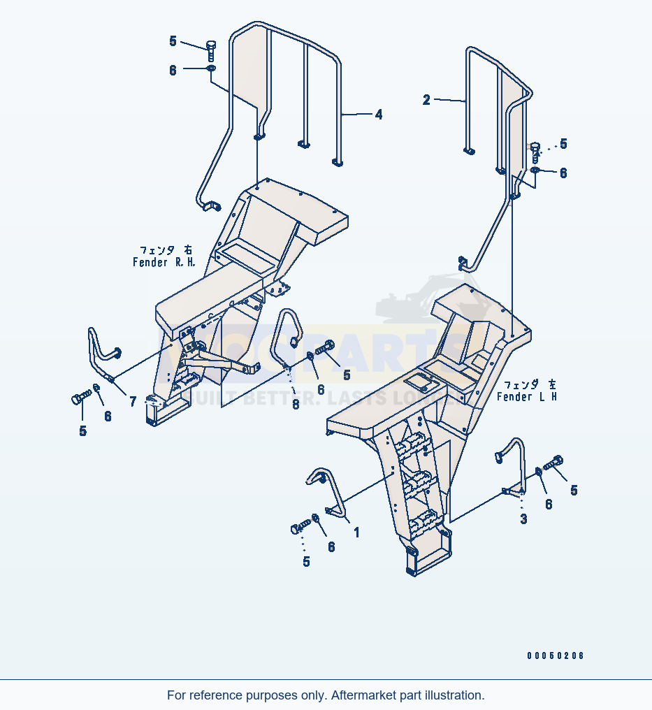 Komatsu WA470-6 Hand Rail(#85001-) Serial 85001-90215 (ECOT3) parts diagram