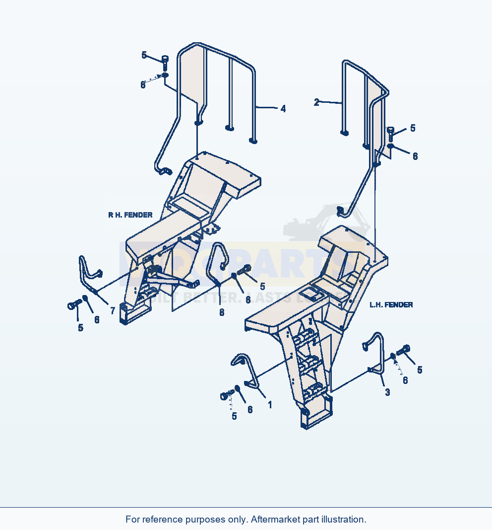 Komatsu WA470-6 Handrails Serial A46001-UP parts diagram