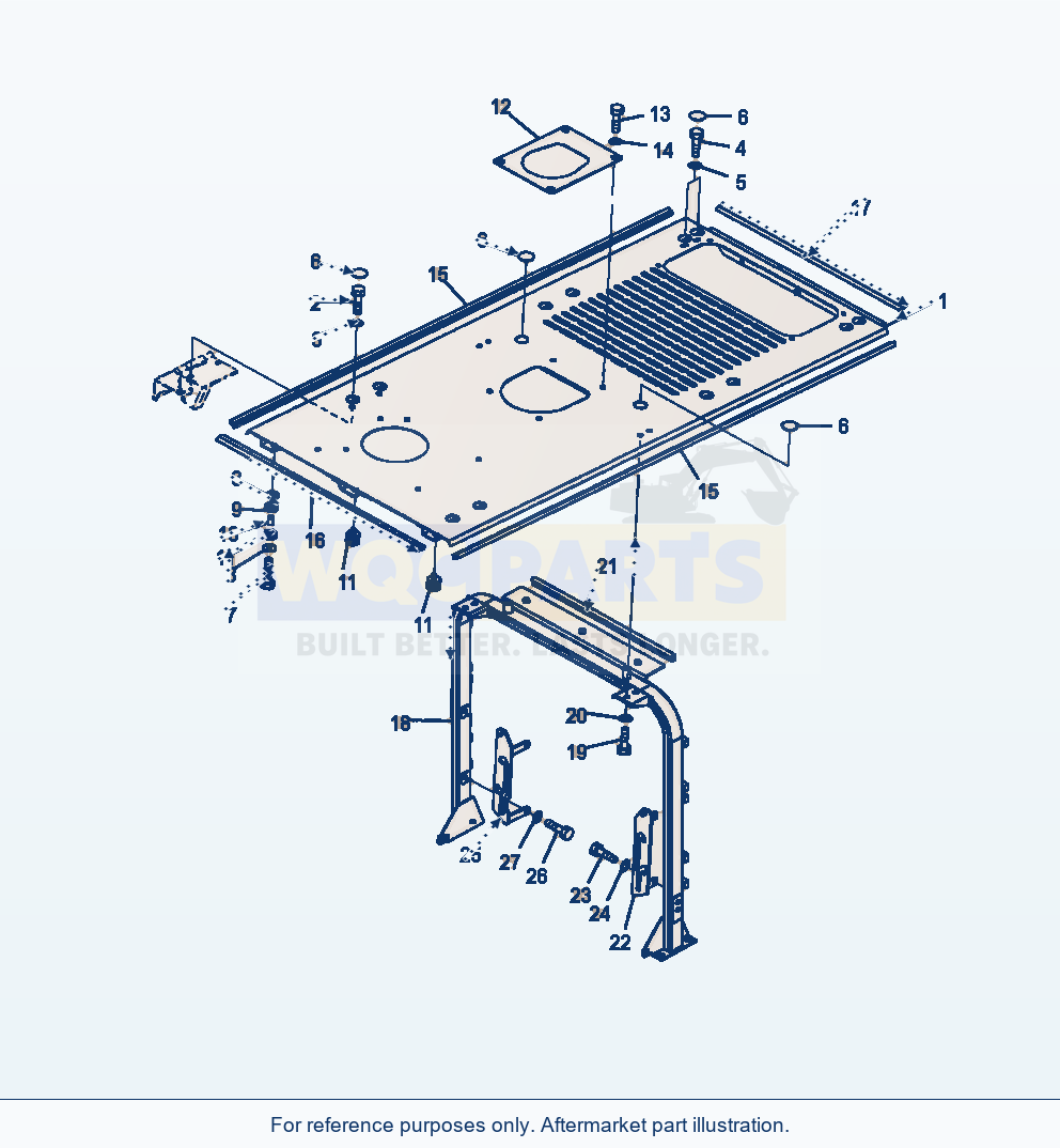Komatsu WA470-6 Hood Cover Serial A46001-UP parts diagram