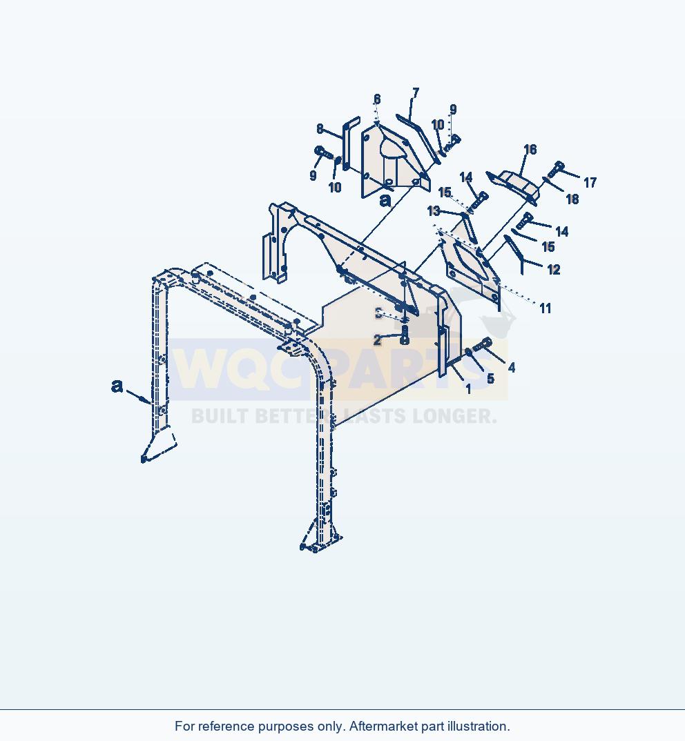 Komatsu WA470-6 Hood Front Baffles Serial A45001-UP parts diagram