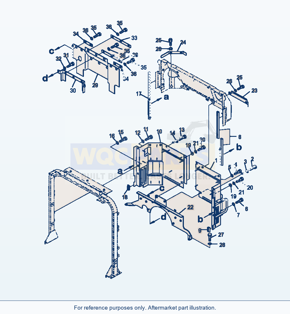 Komatsu WA470-6 Hood Rear Baffles Serial A45001-UP parts diagram
